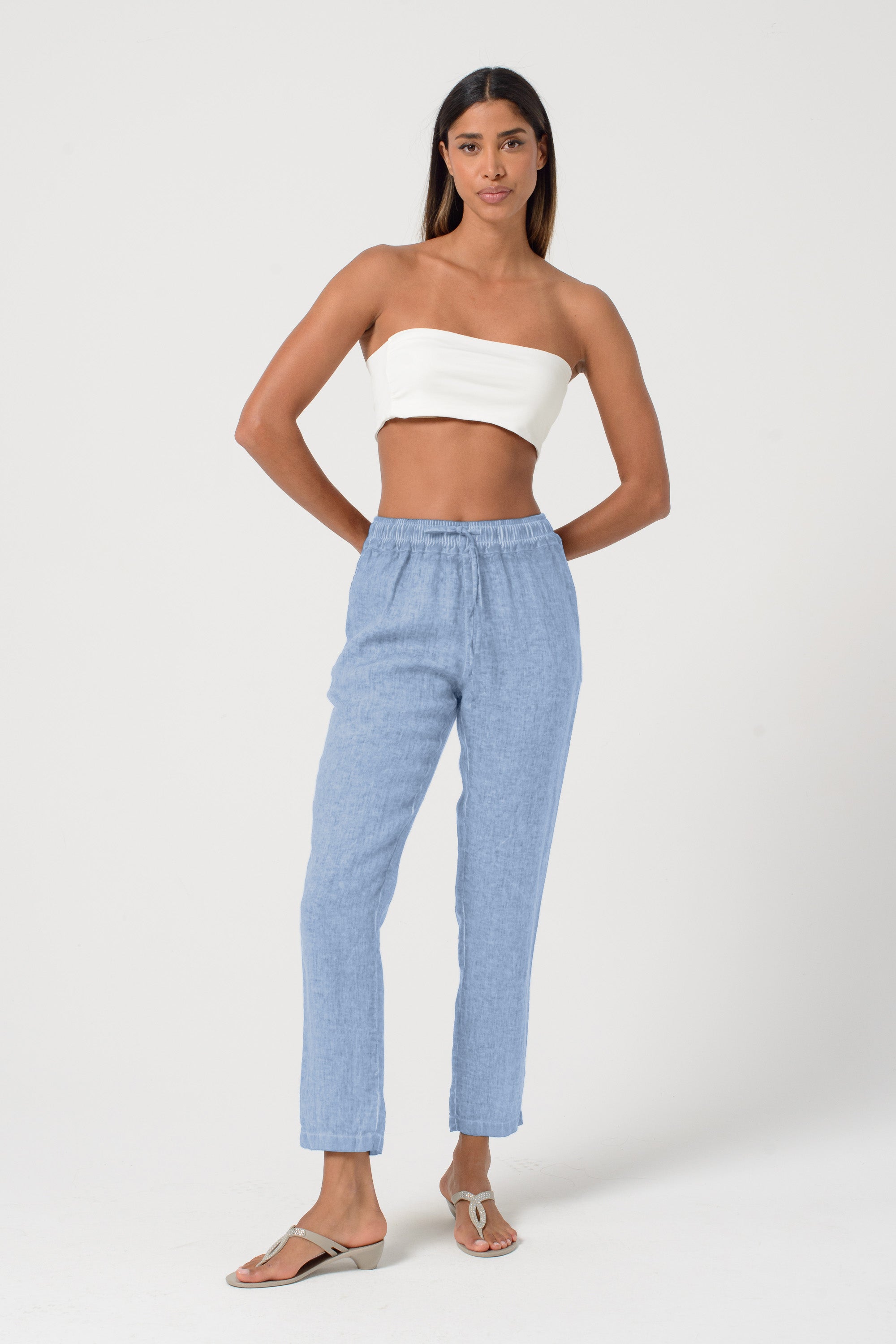 Linen Slacks - Polar