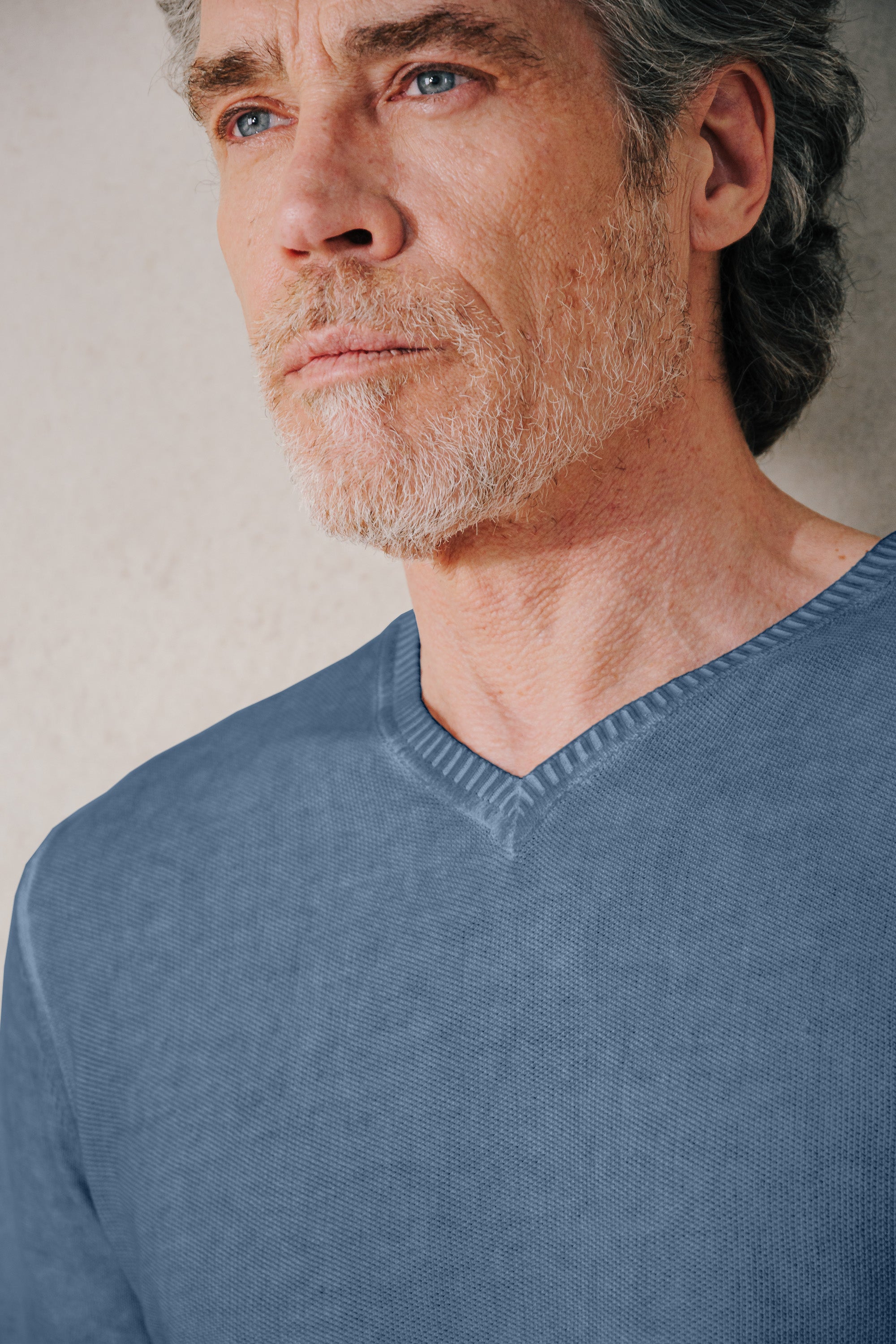 Scollo-V Grana Riso - Jeans