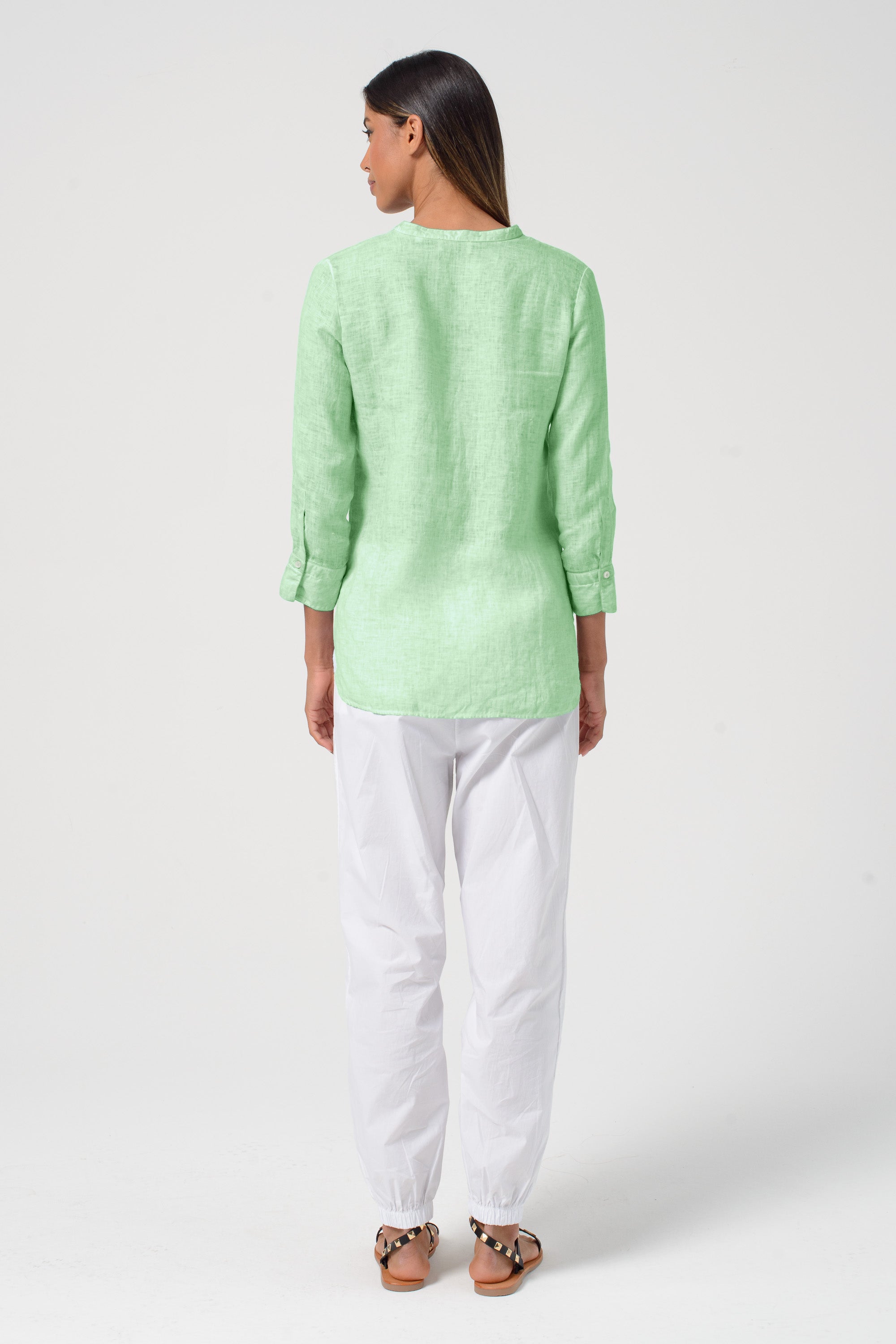 Camicia Coreana Lino - Antigua