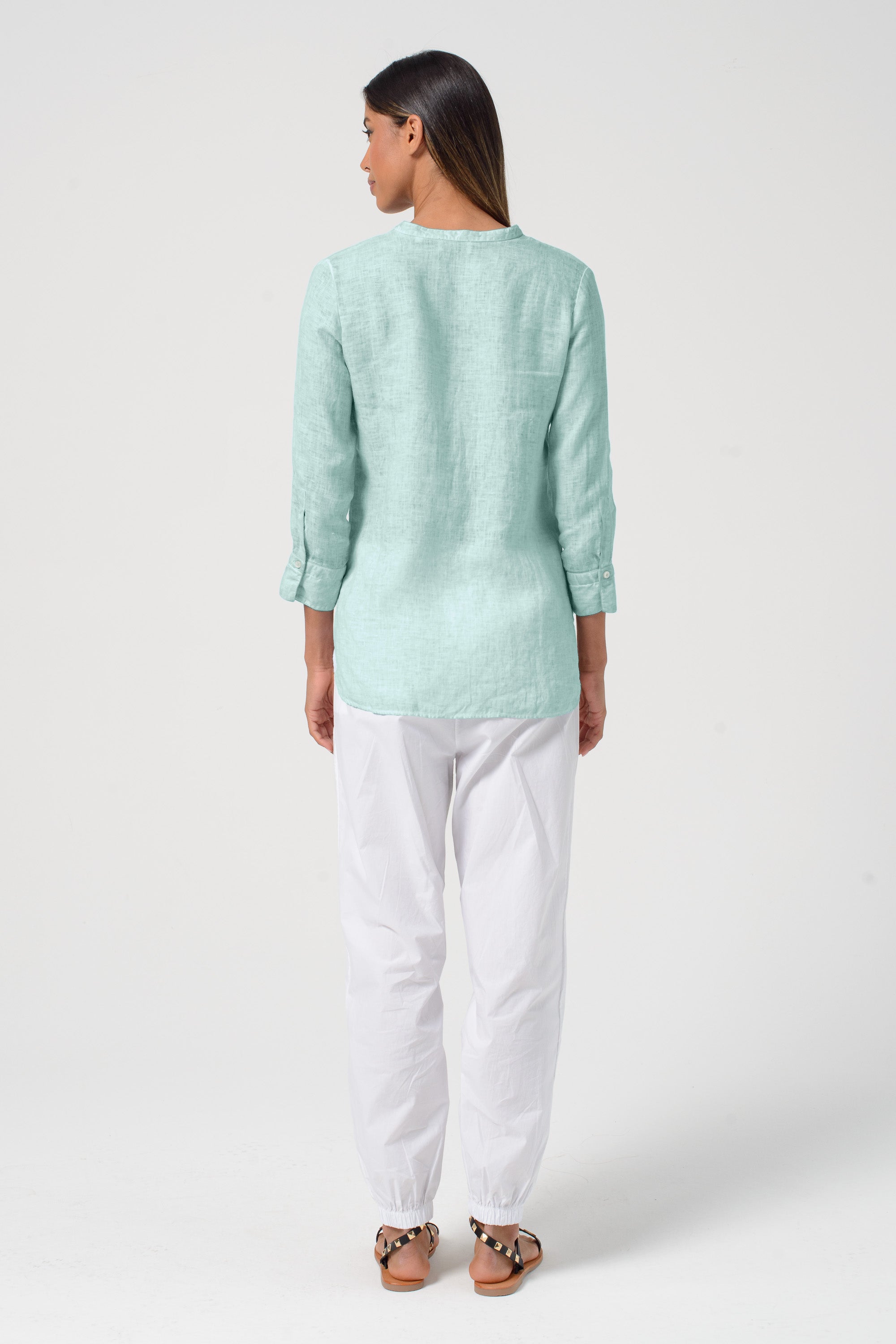 Camicia Coreana Lino - Tahiti