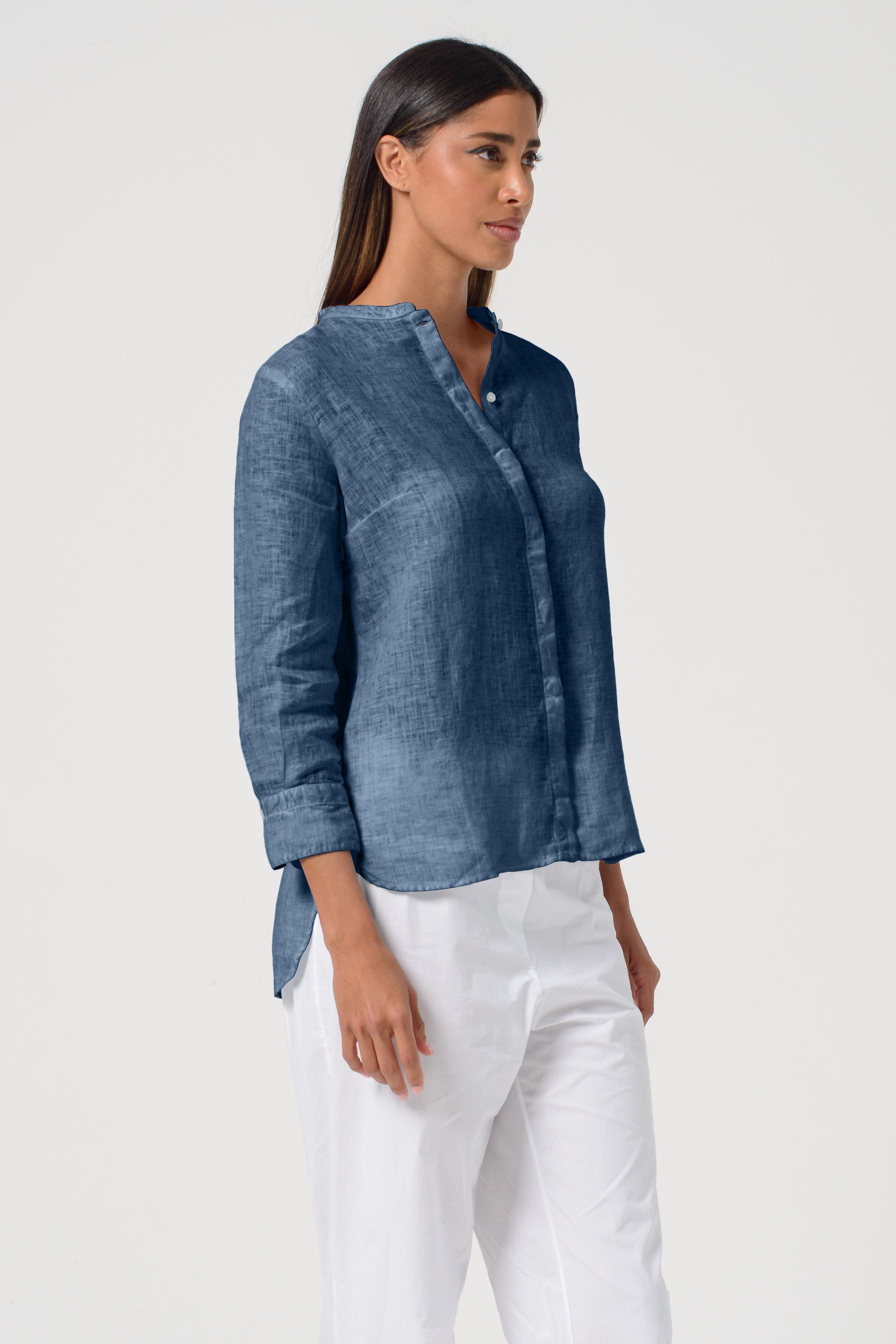 Camicia Coreana Lino - Jeans