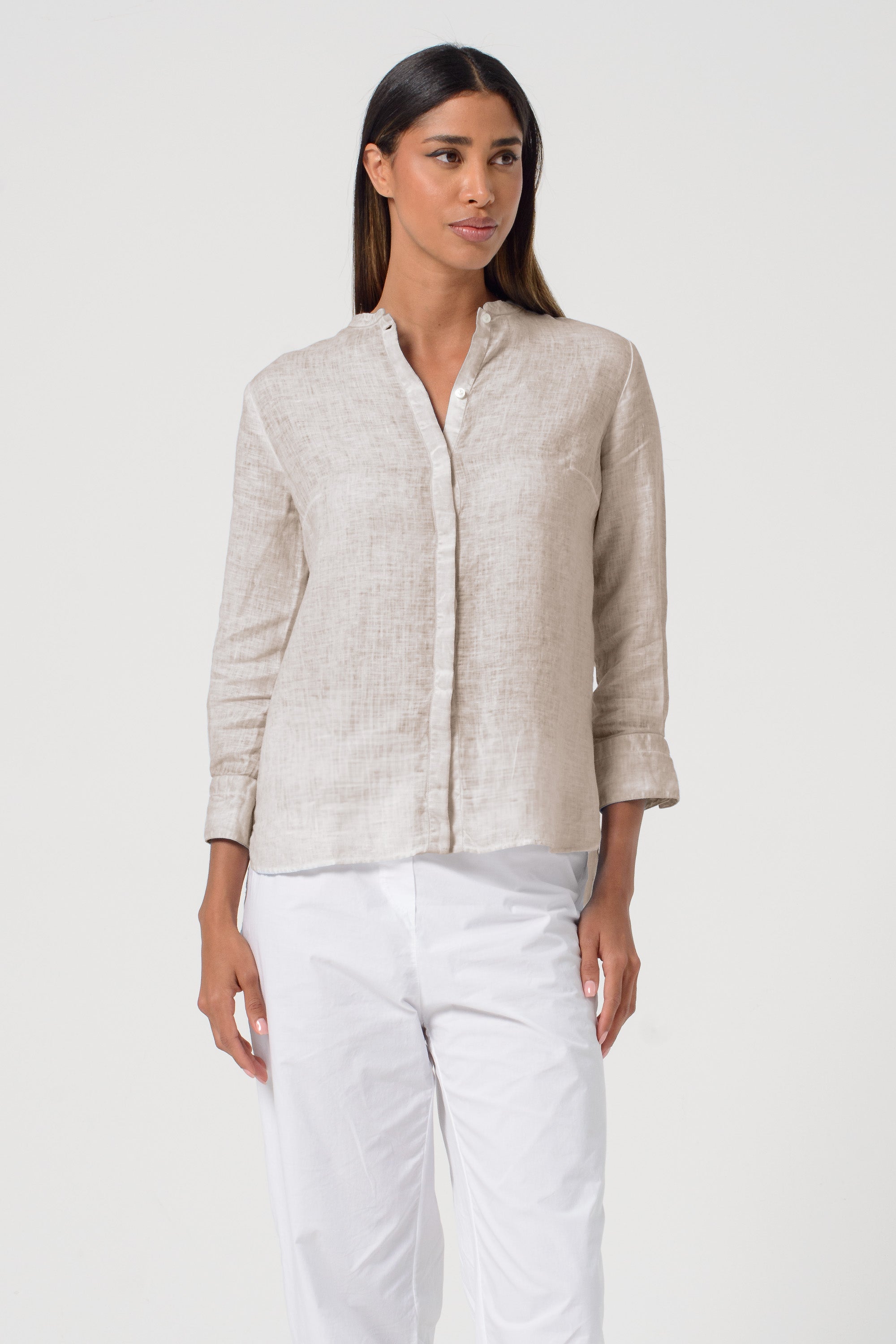 Camicia Coreana Lino - Canapa