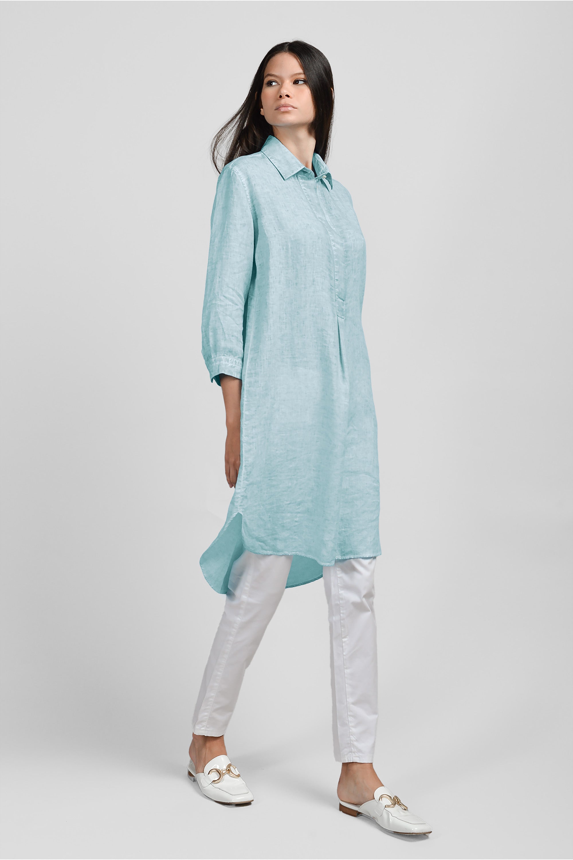 Midi Shirtdress Linen - Barbados