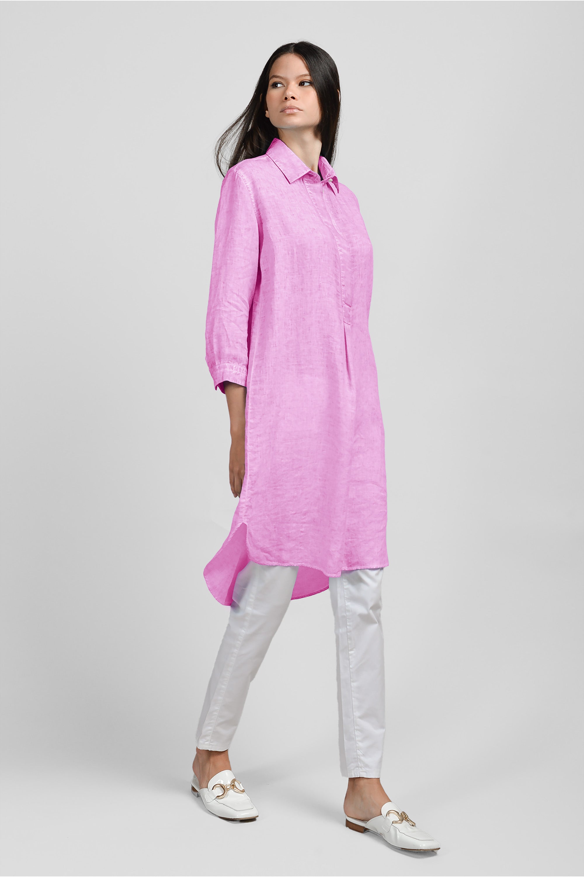 Midi Shirtdress Linen - Candy