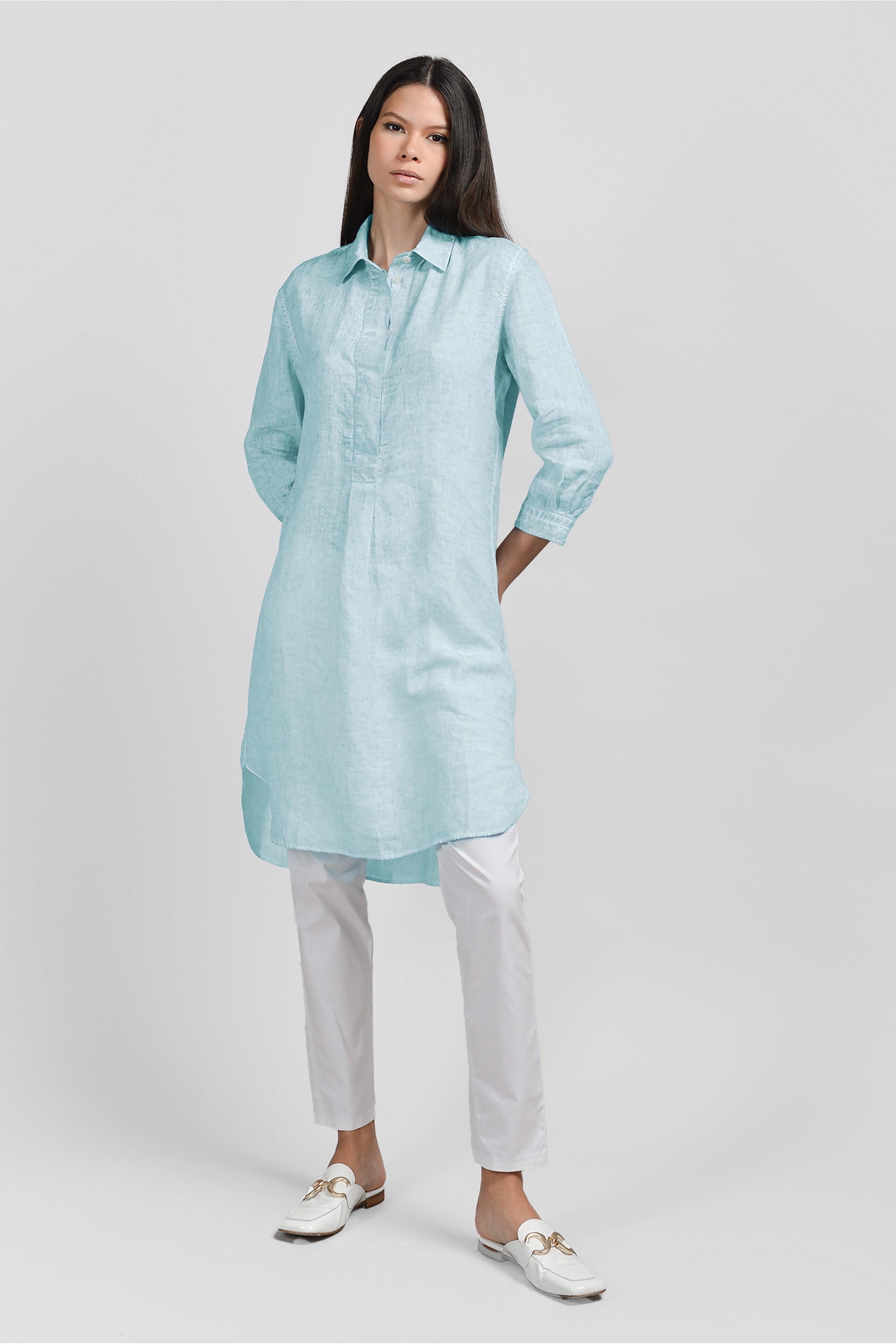 Midi Shirtdress Linen - Barbados