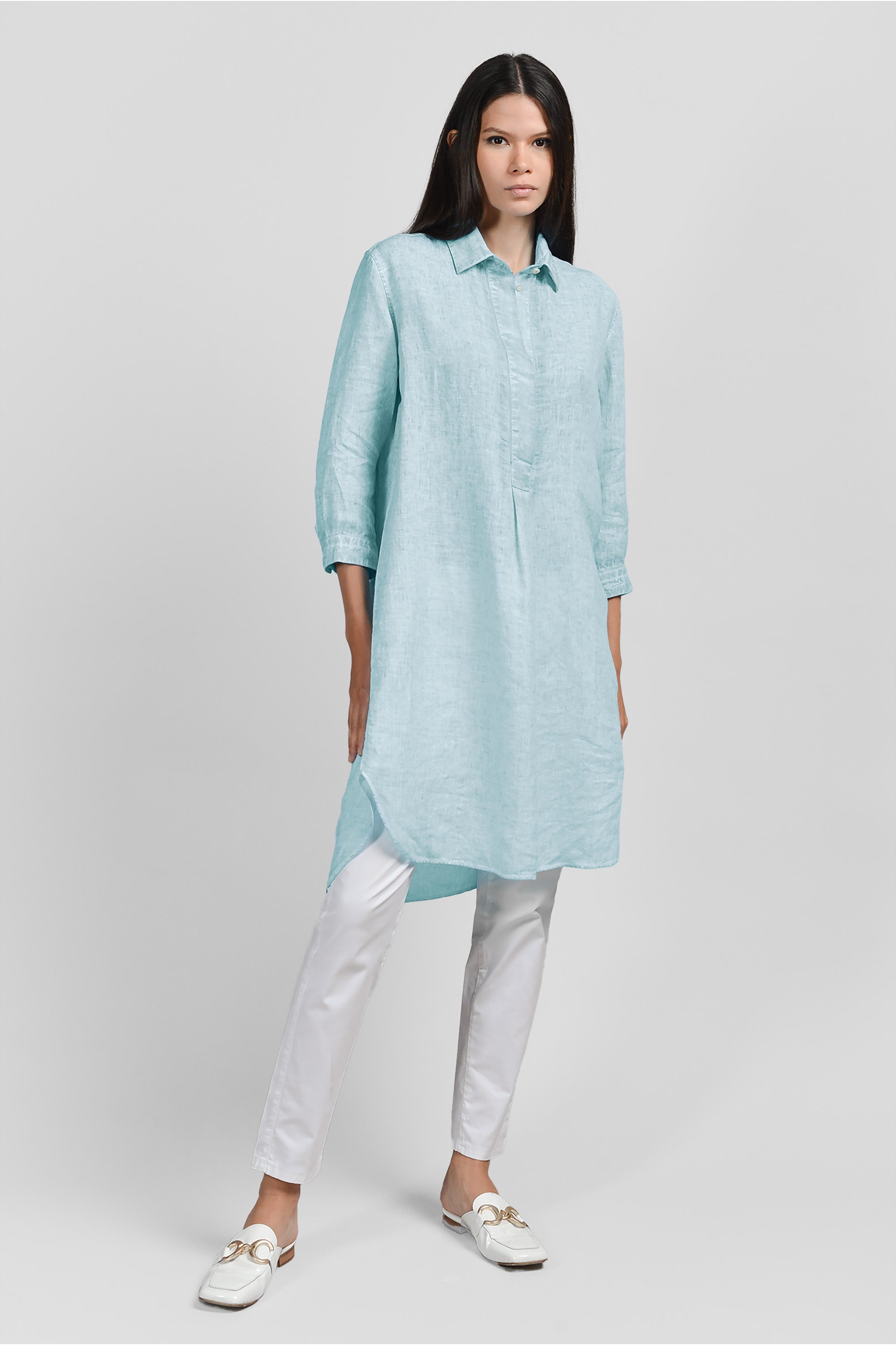 Midi Length Linen Shirtdress Barbados