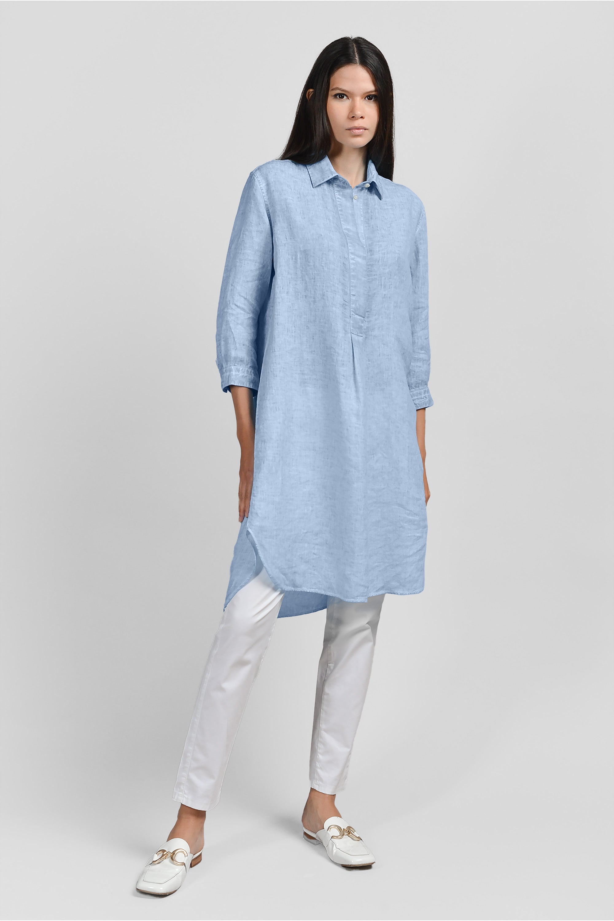 Midi Length Linen Shirtdress Fiji | Ploumanac'h