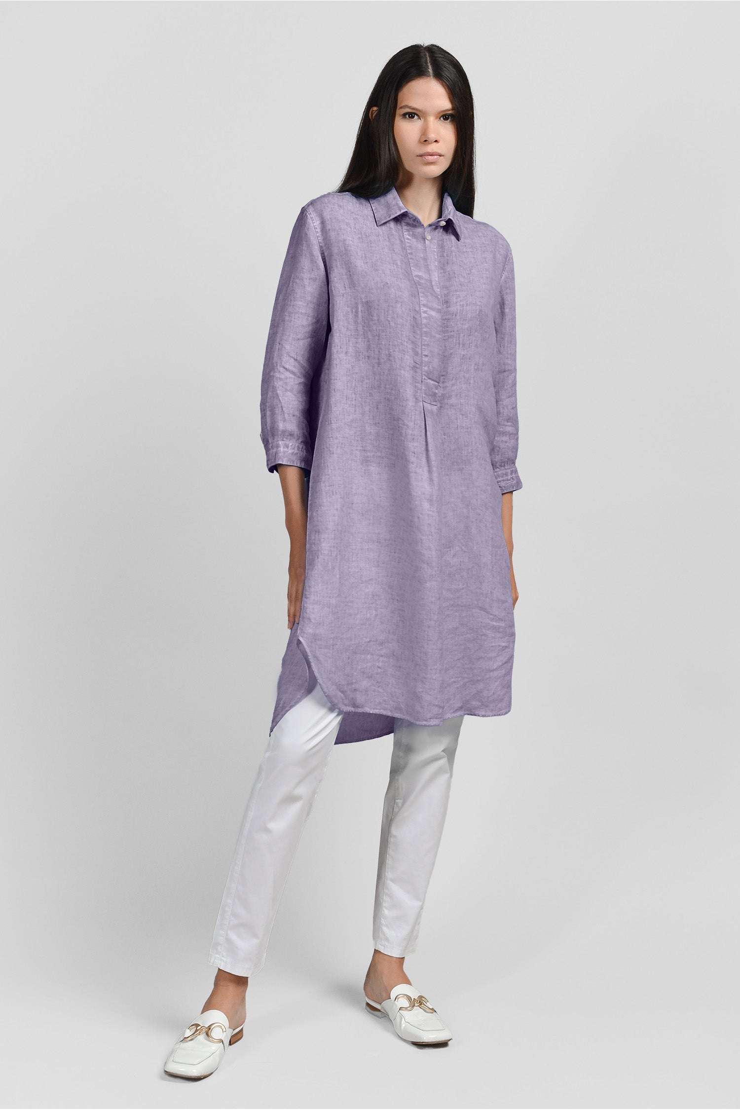 Midi Shirtdress Linen - Mauve