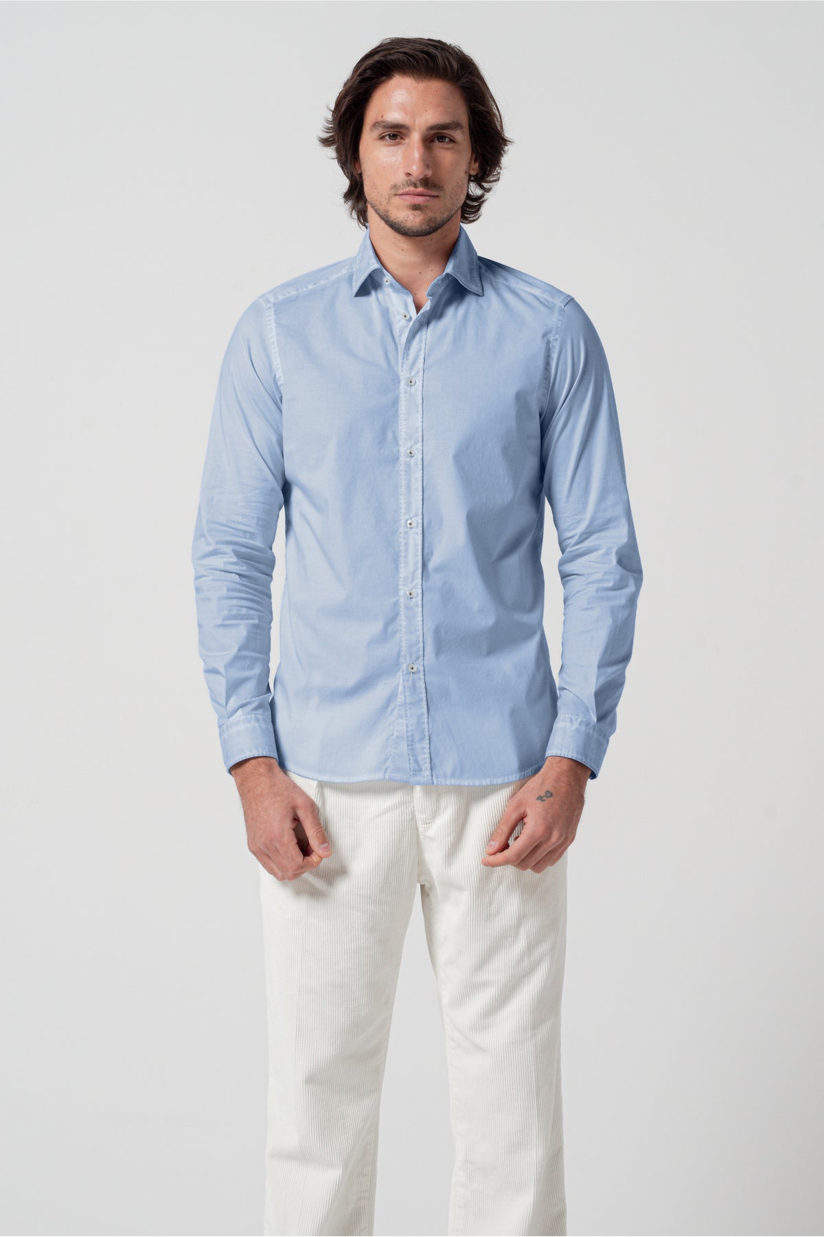 Relax Fit Poplin Shirt in Polar | Ploumanac