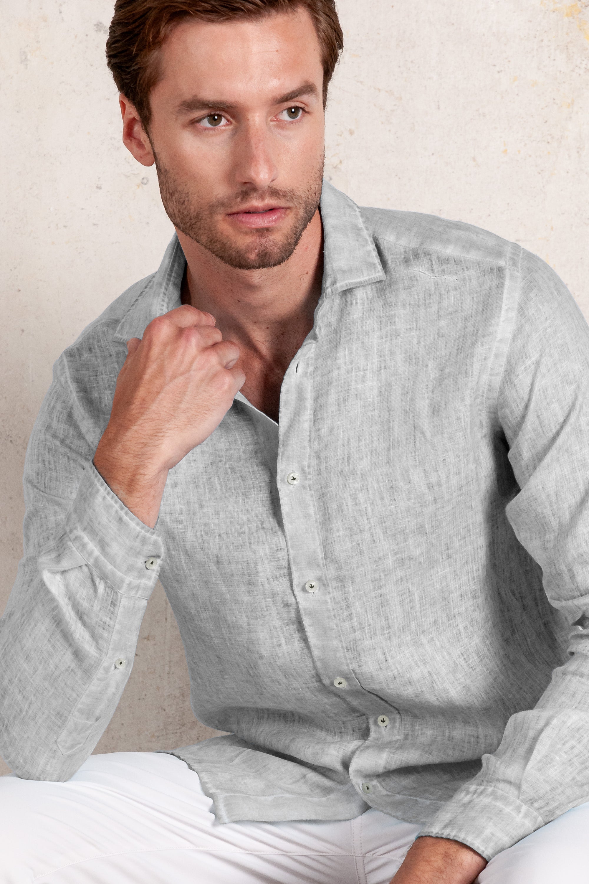 Relaxed Fit Linen Shirt - Marmo