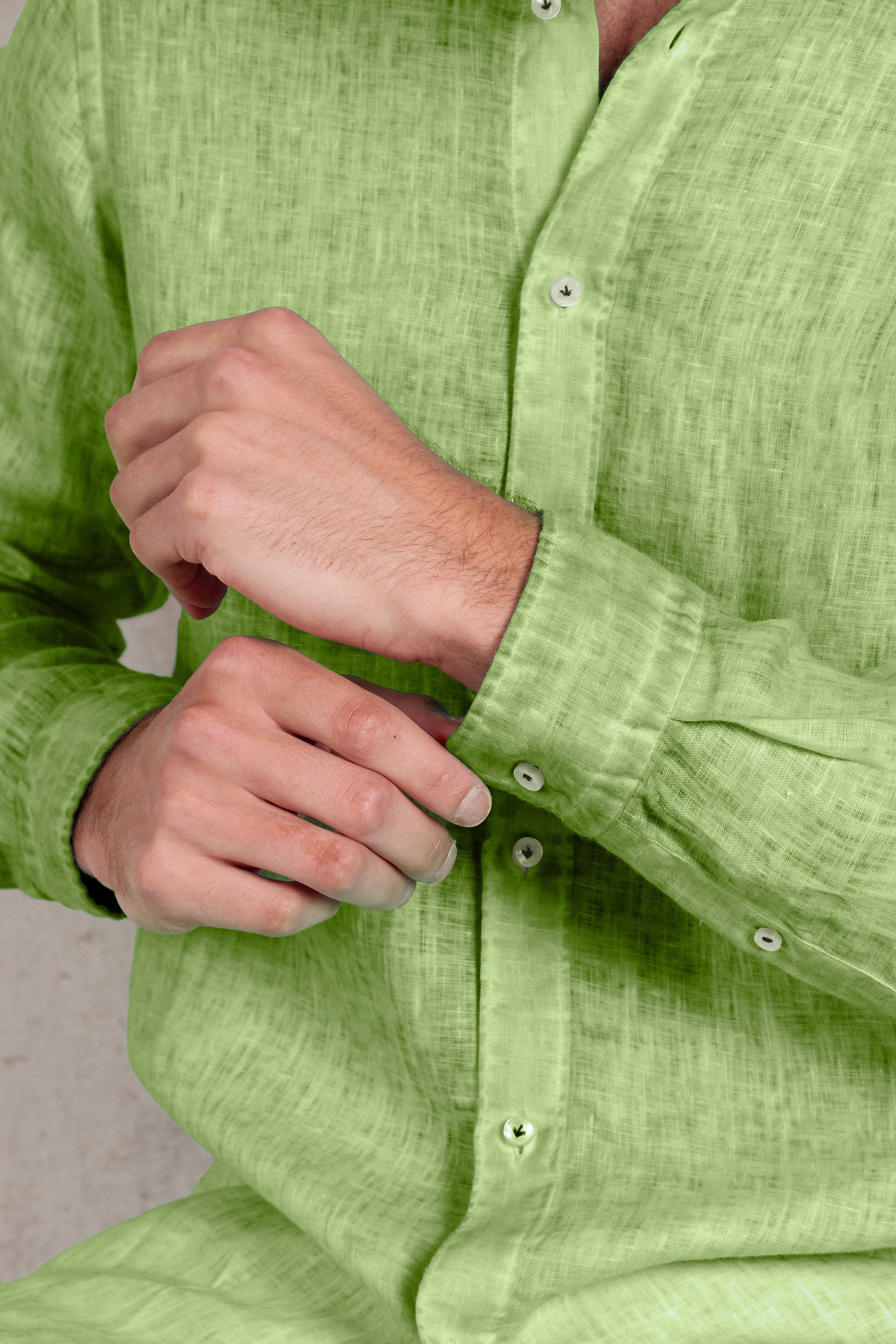 Relaxed Fit Linen Shirt - Kiwi