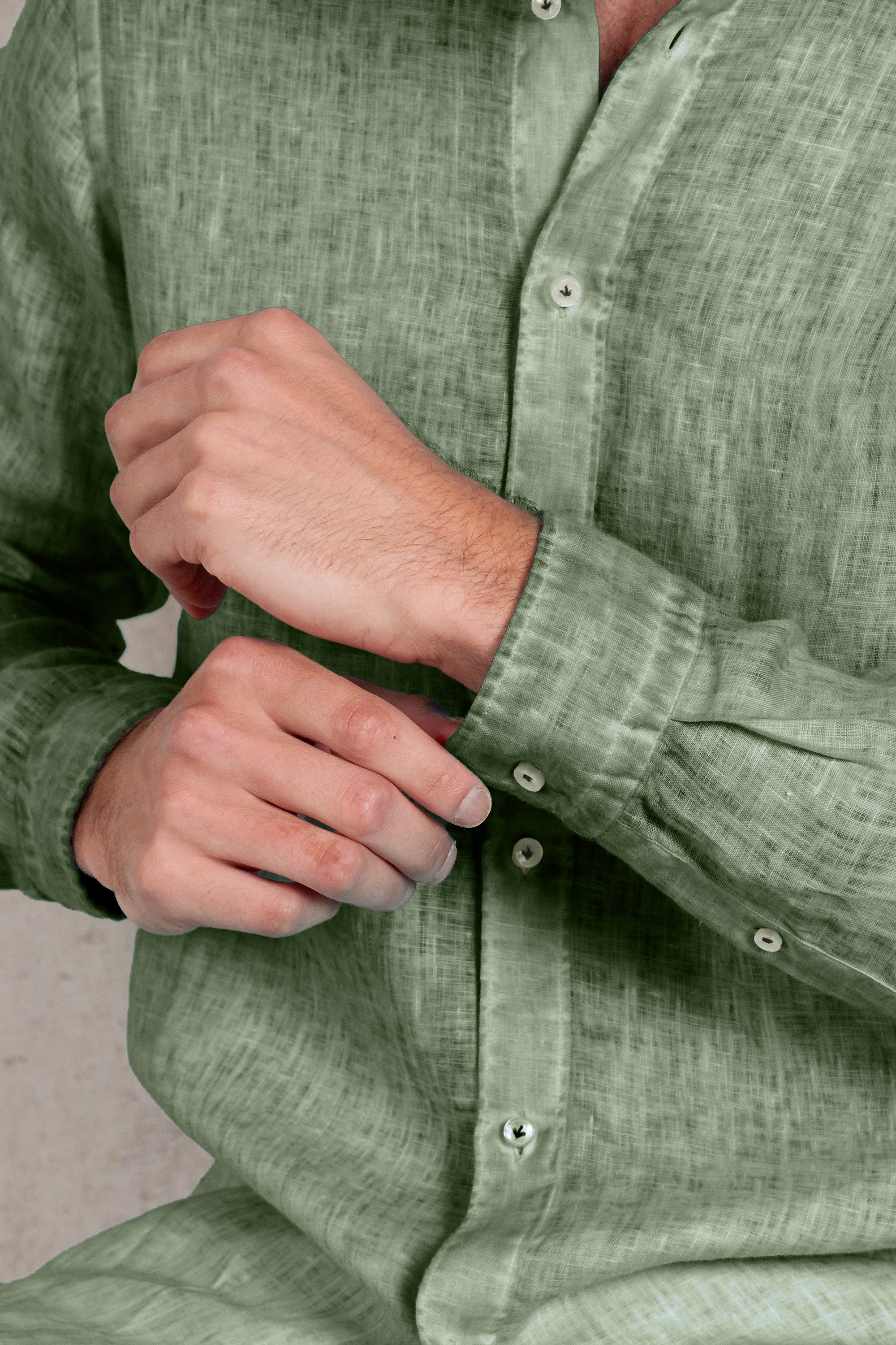 Relaxed Fit Linen Shirt - Palm