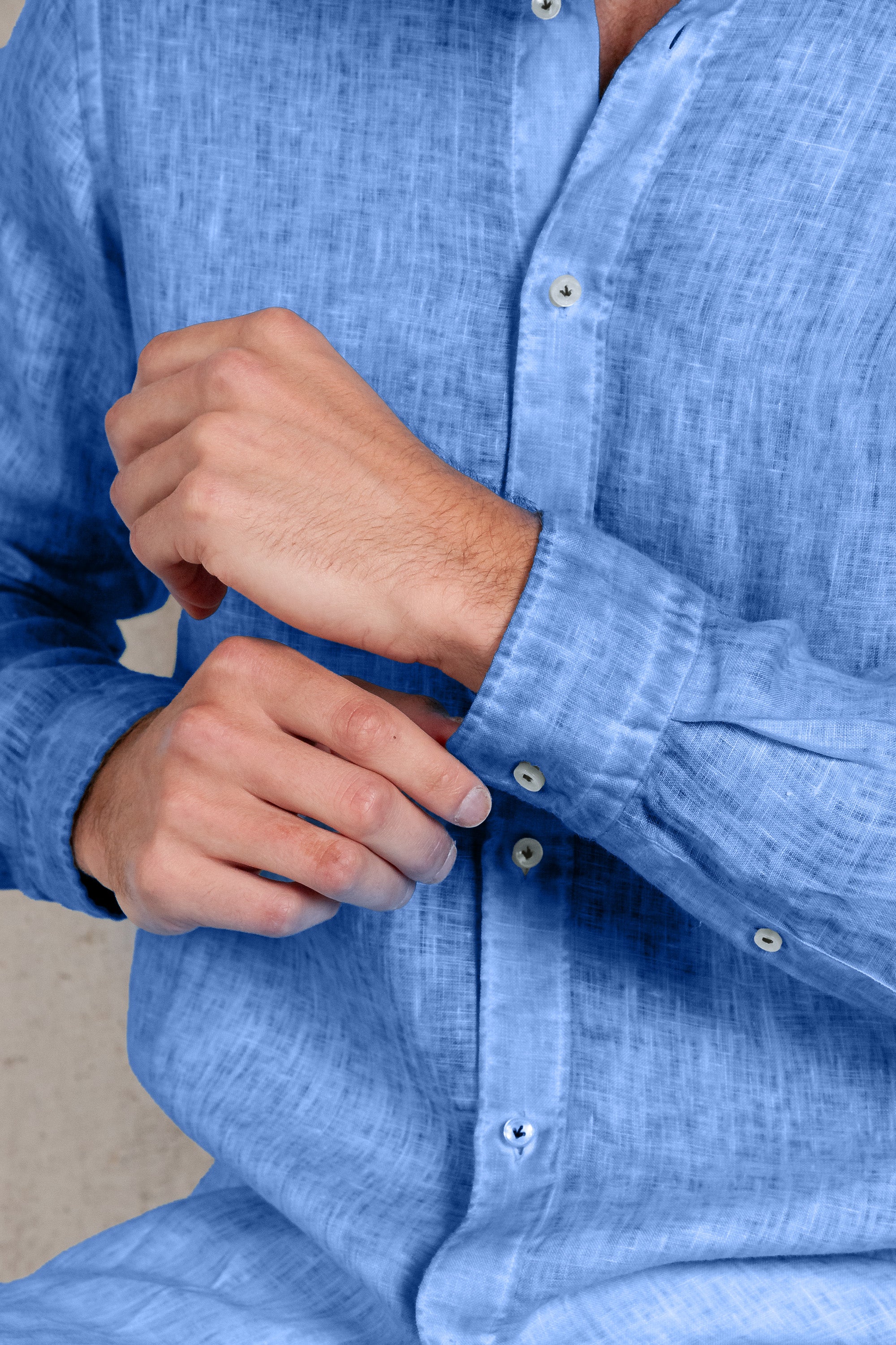 Relaxed Fit Linen Shirt - Santorini