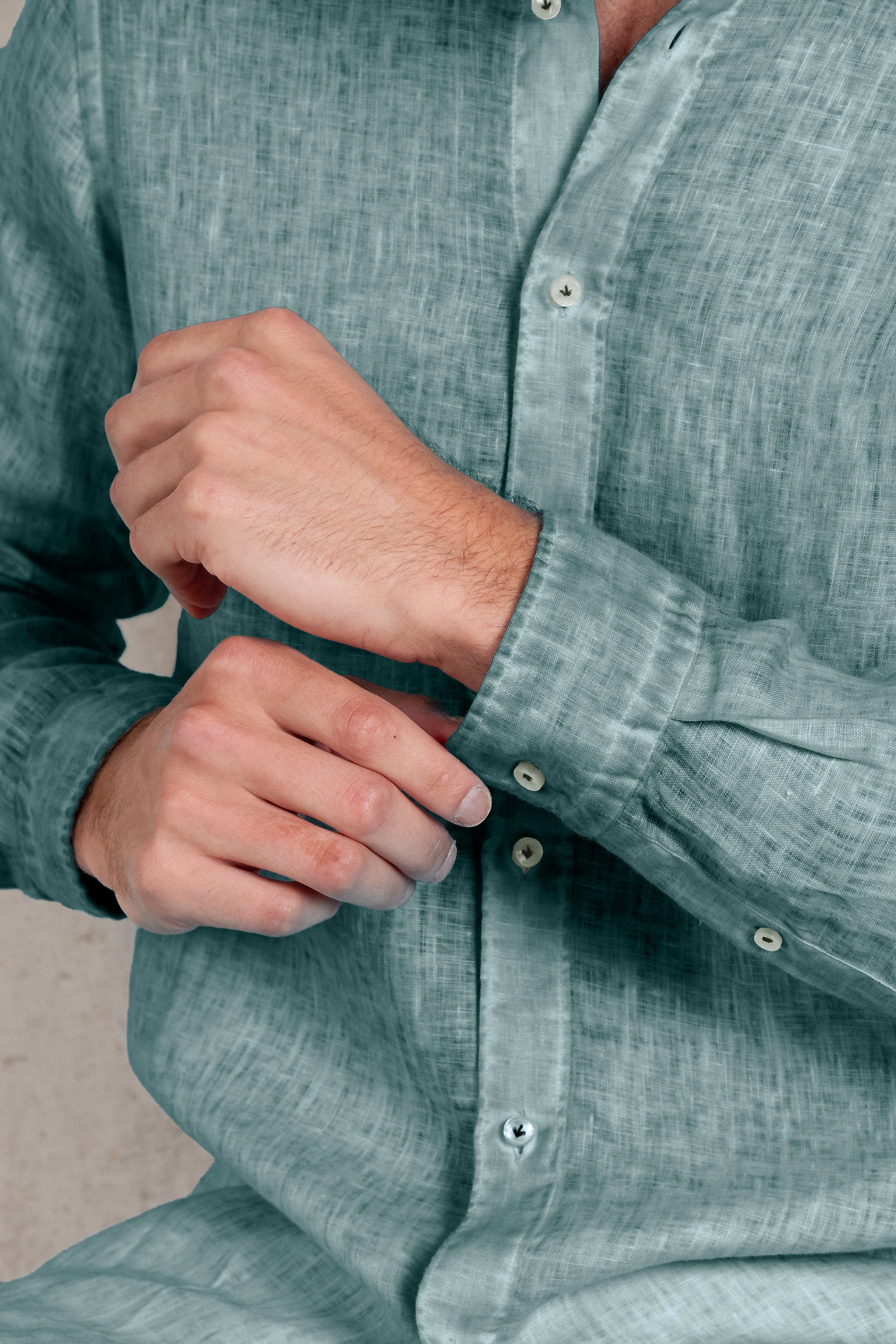 Relax Fit Linen Shirt - Shark