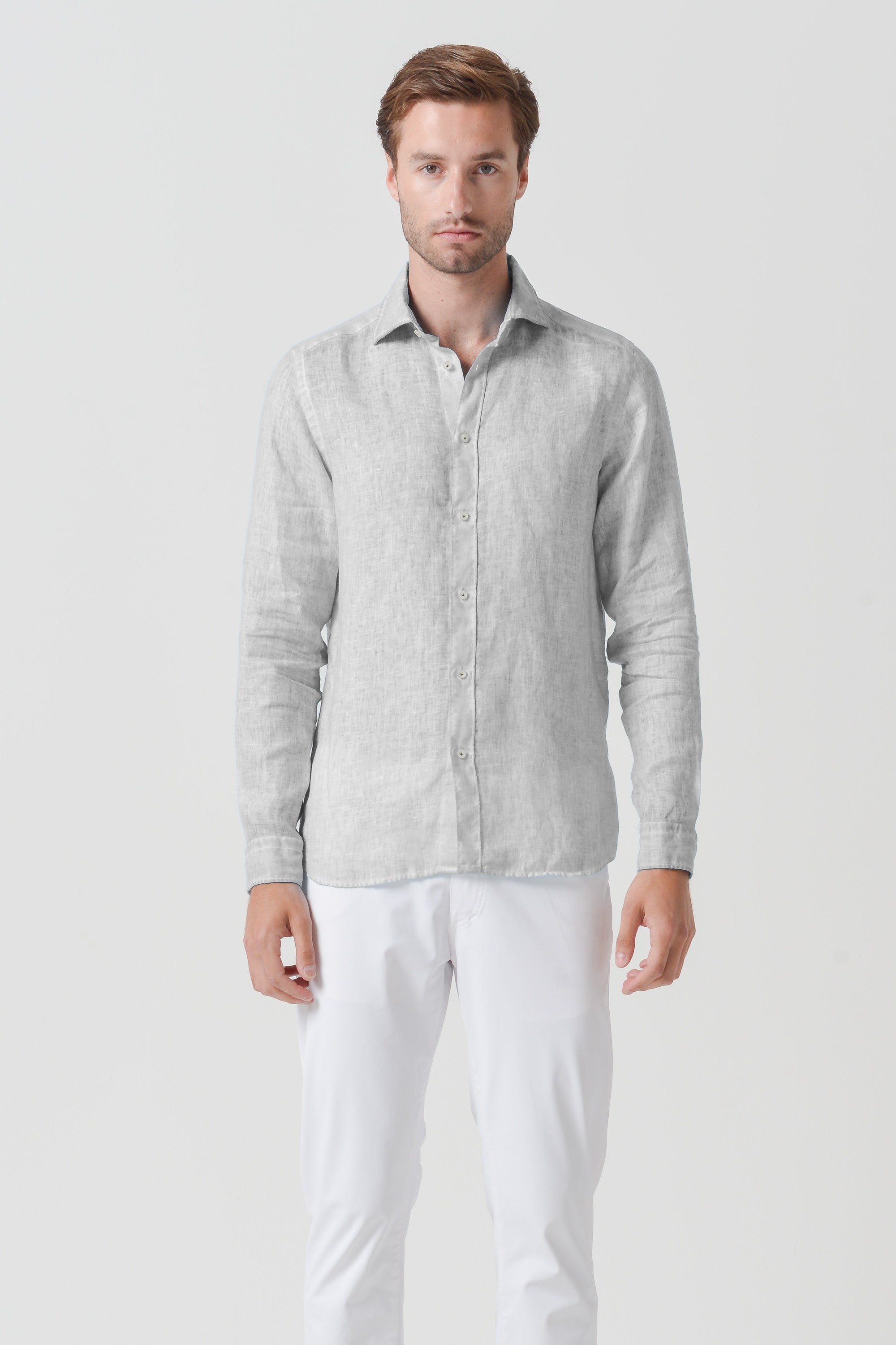 Relaxed Fit Linen Shirt - Marmo