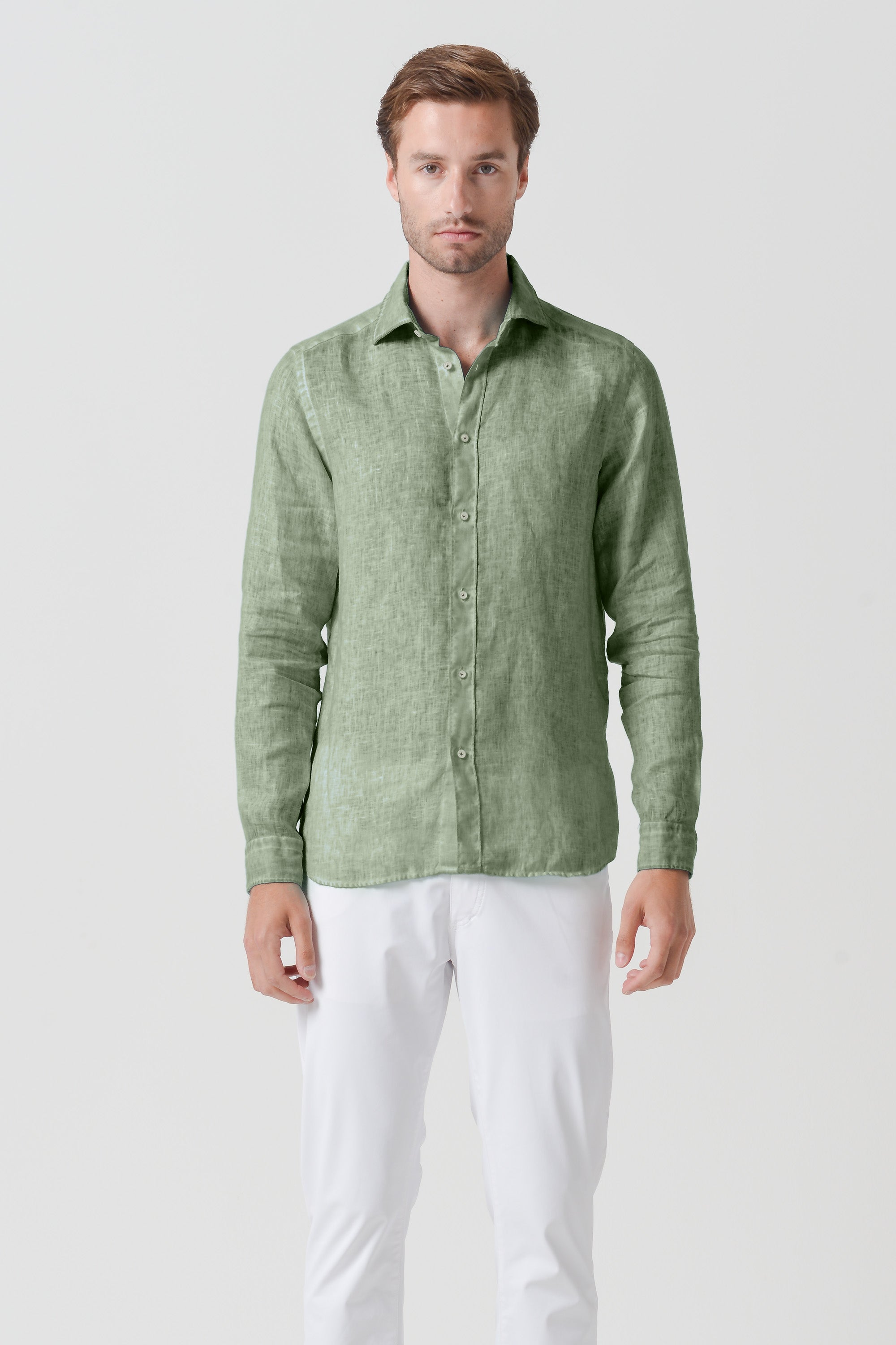 Relaxed Fit Linen Shirt - Palm