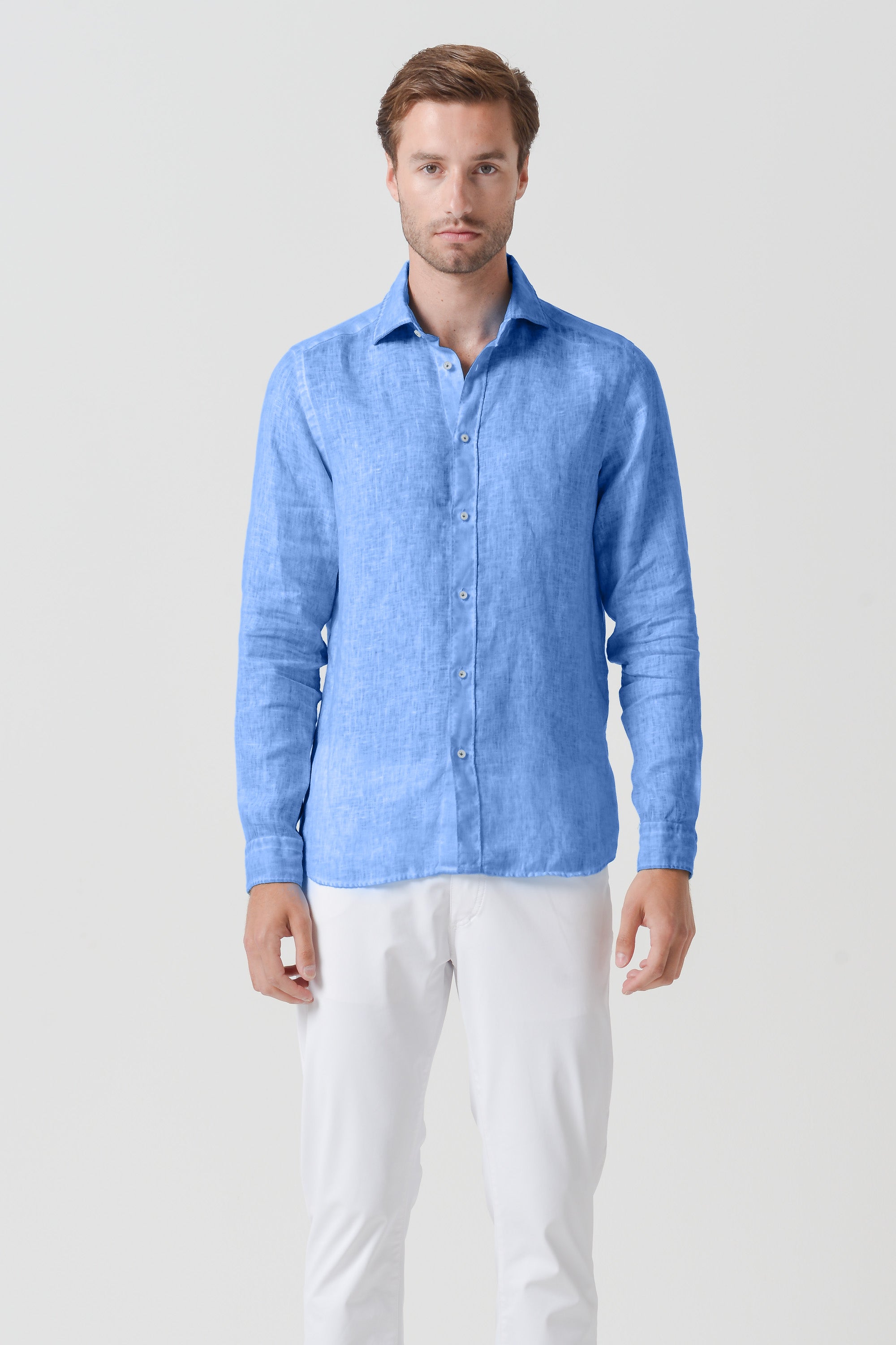 Relaxed Fit Linen Shirt - Santorini