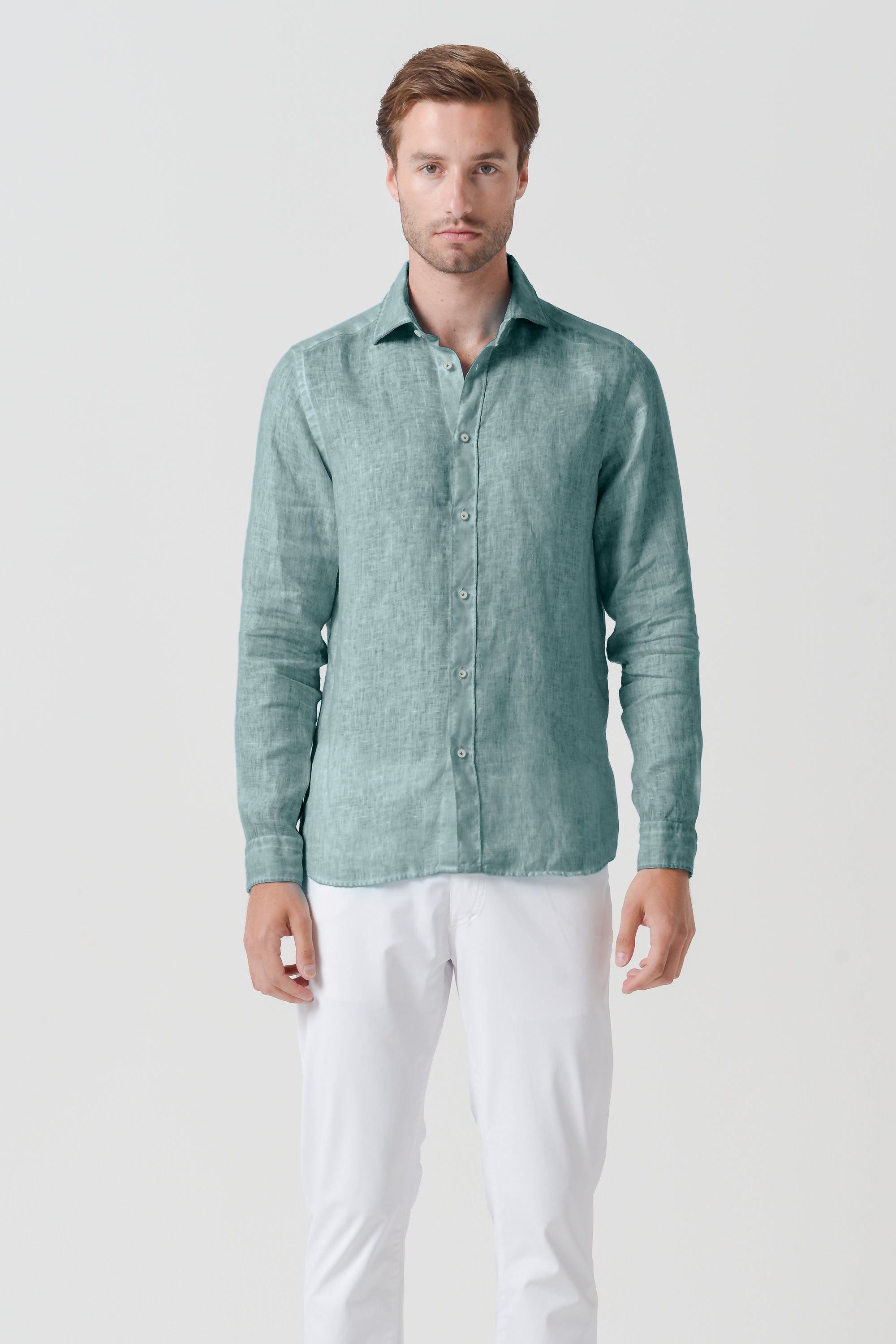Relax Fit Linen Shirt - Shark