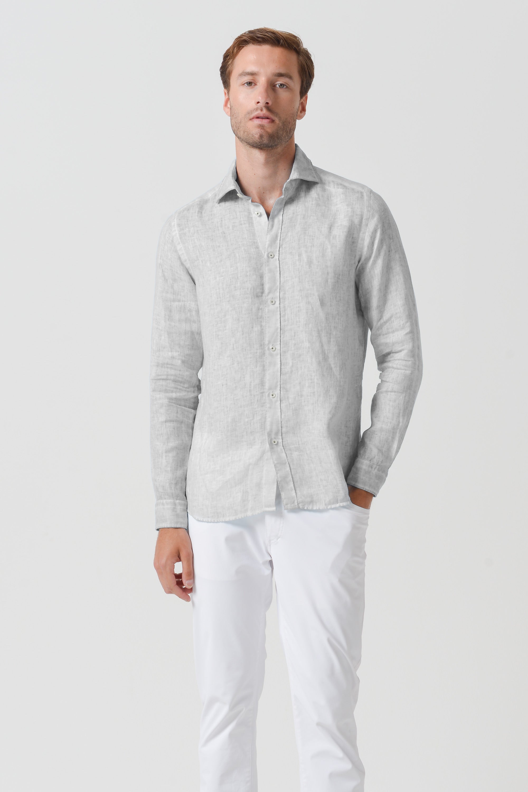 Relaxed Fit Linen Shirt - Marmo