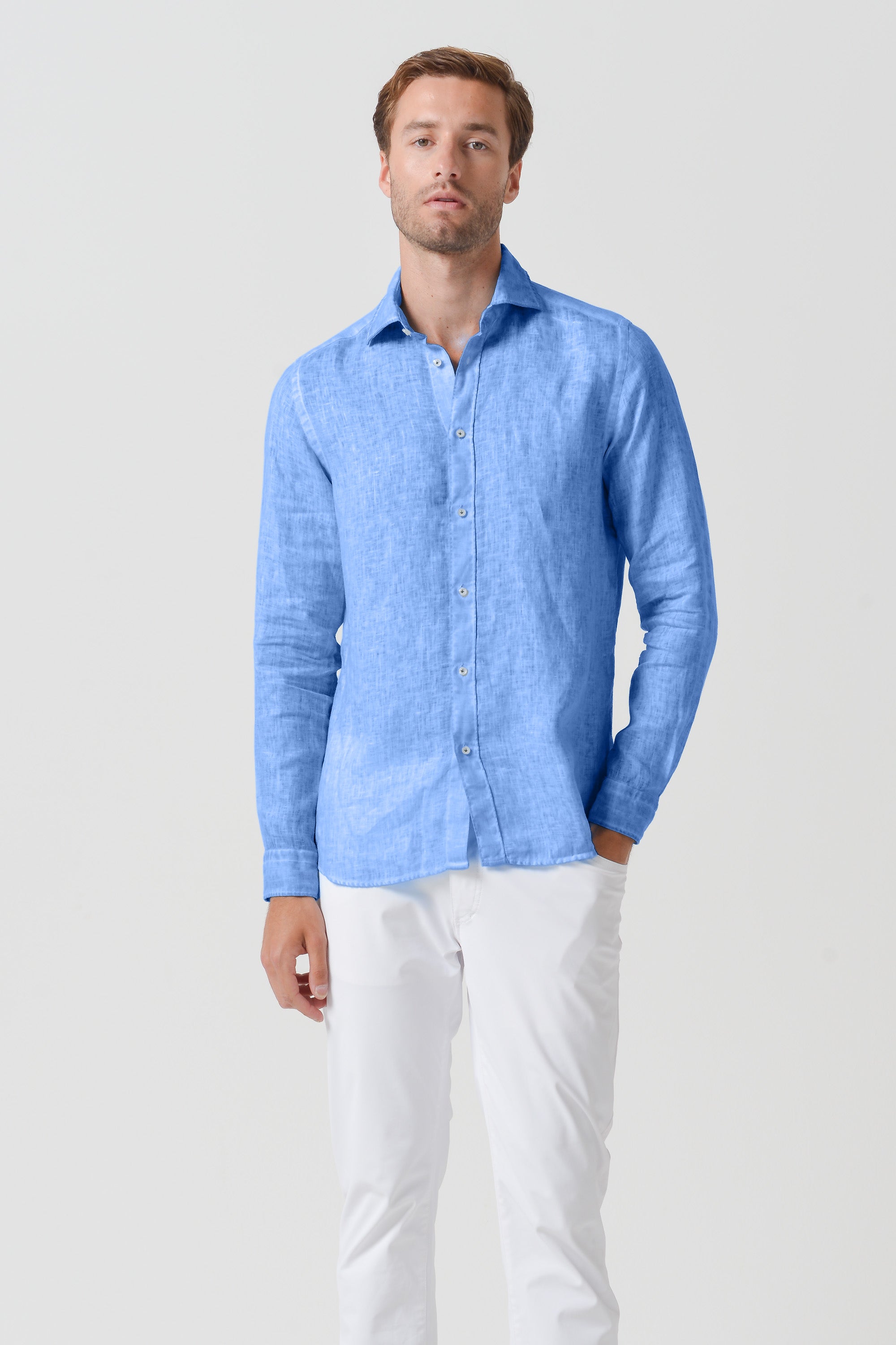 Relaxed Fit Linen Shirt - Santorini