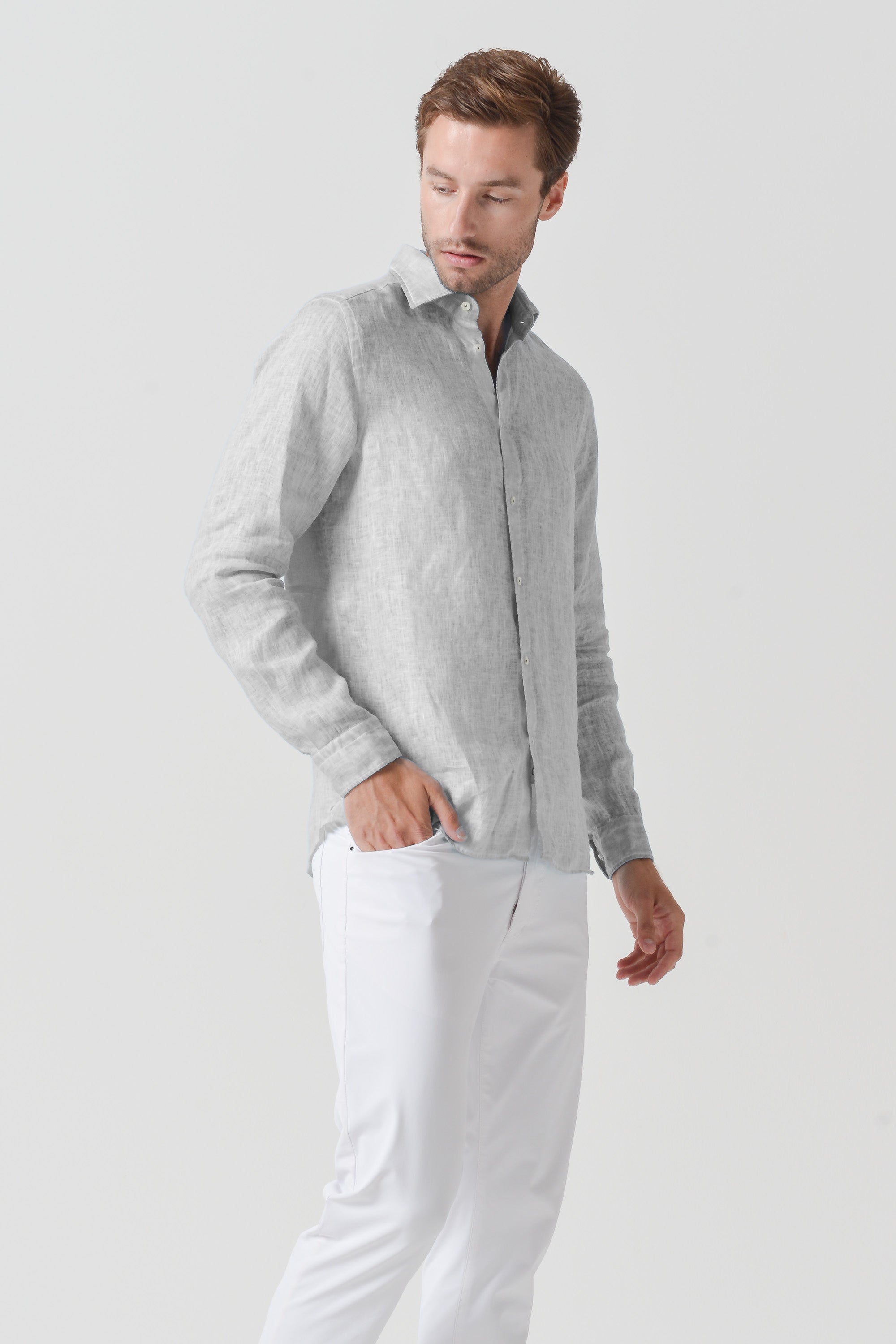 Relaxed Fit Linen Shirt - Marmo
