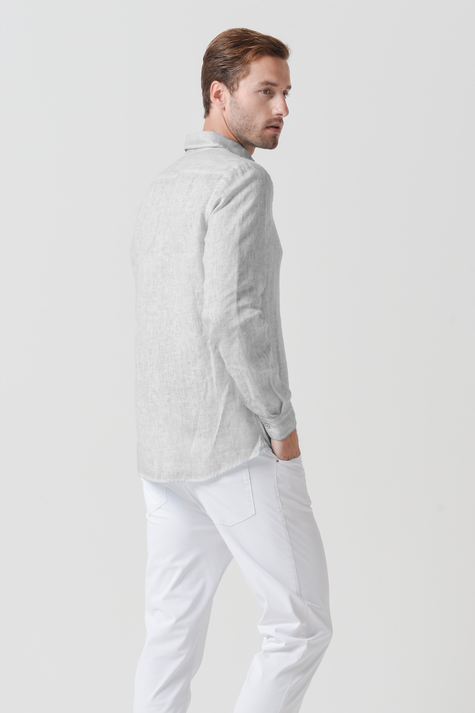 Relaxed Fit Linen Shirt - Marmo