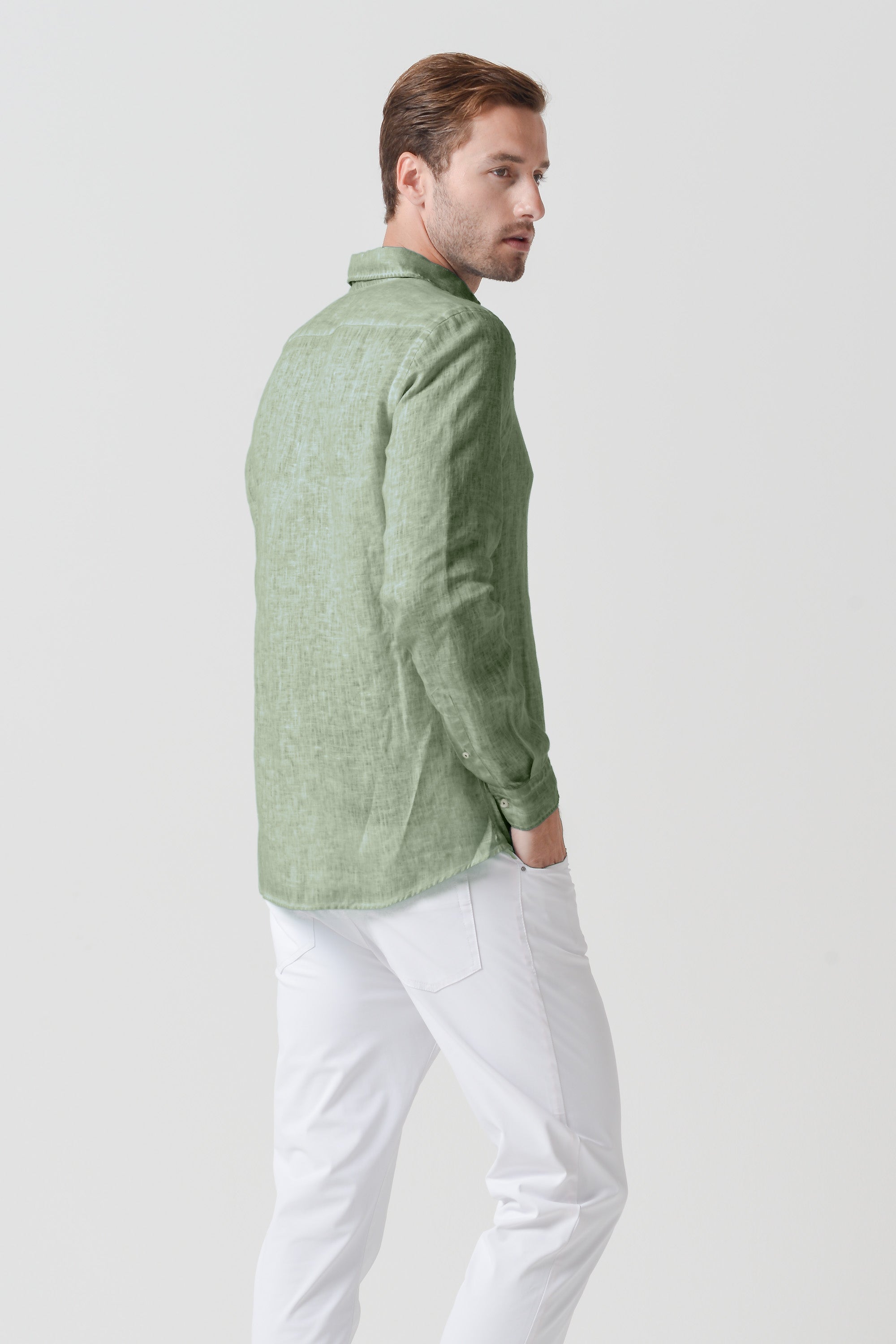 Relaxed Fit Linen Shirt - Palm