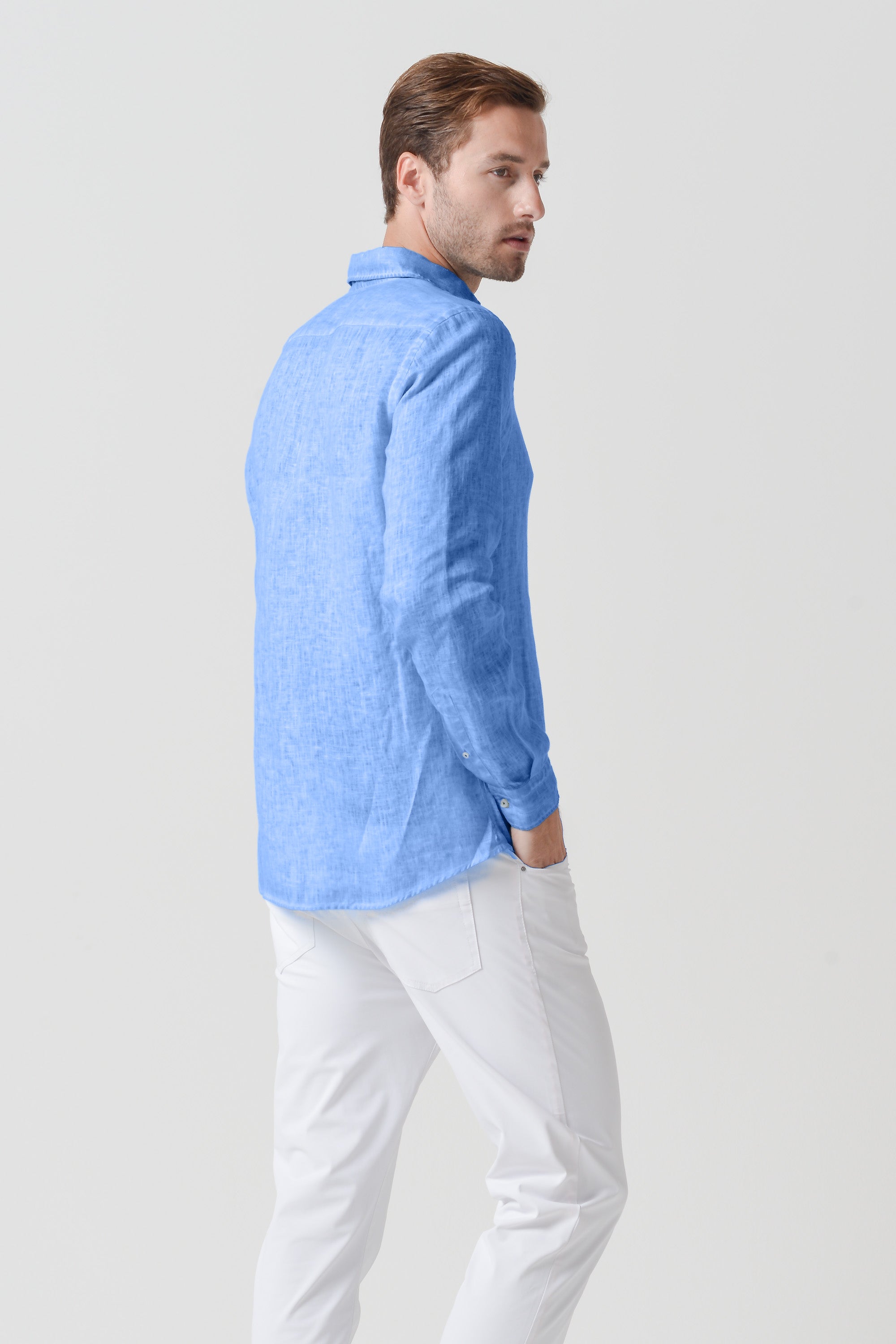 Relaxed Fit Linen Shirt - Santorini