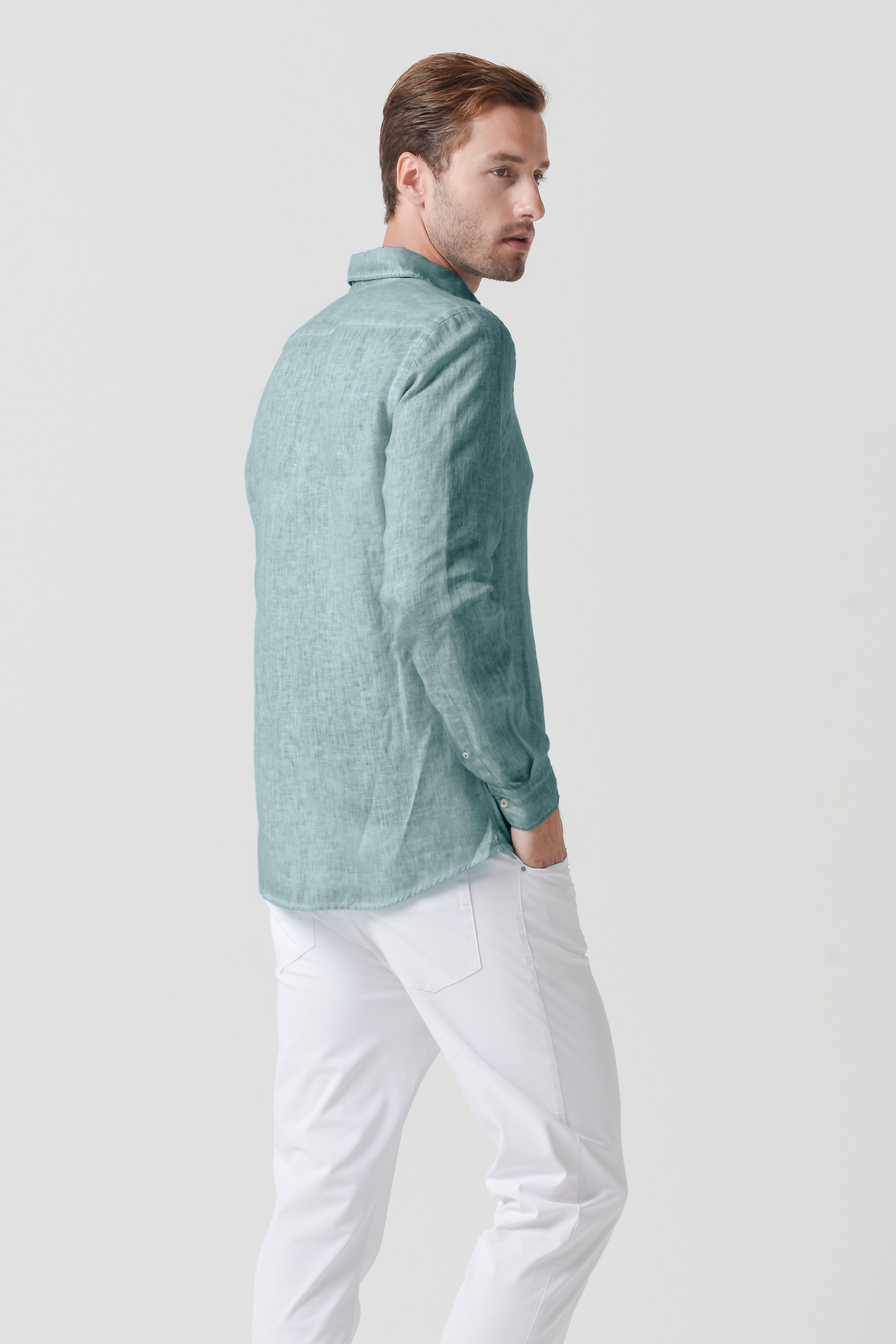 Relax Fit Linen Shirt - Shark