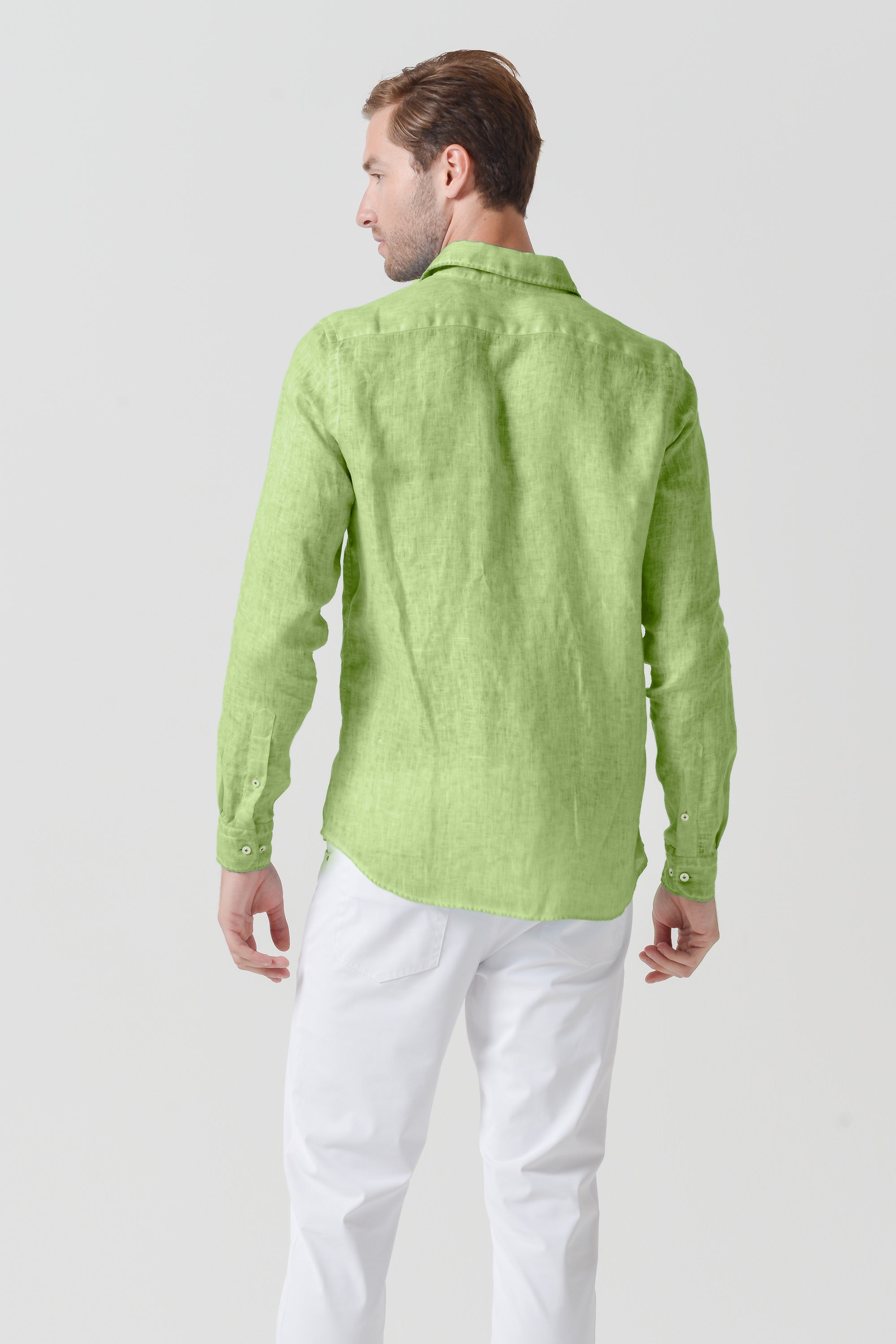 Relaxed Fit Linen Shirt - Kiwi