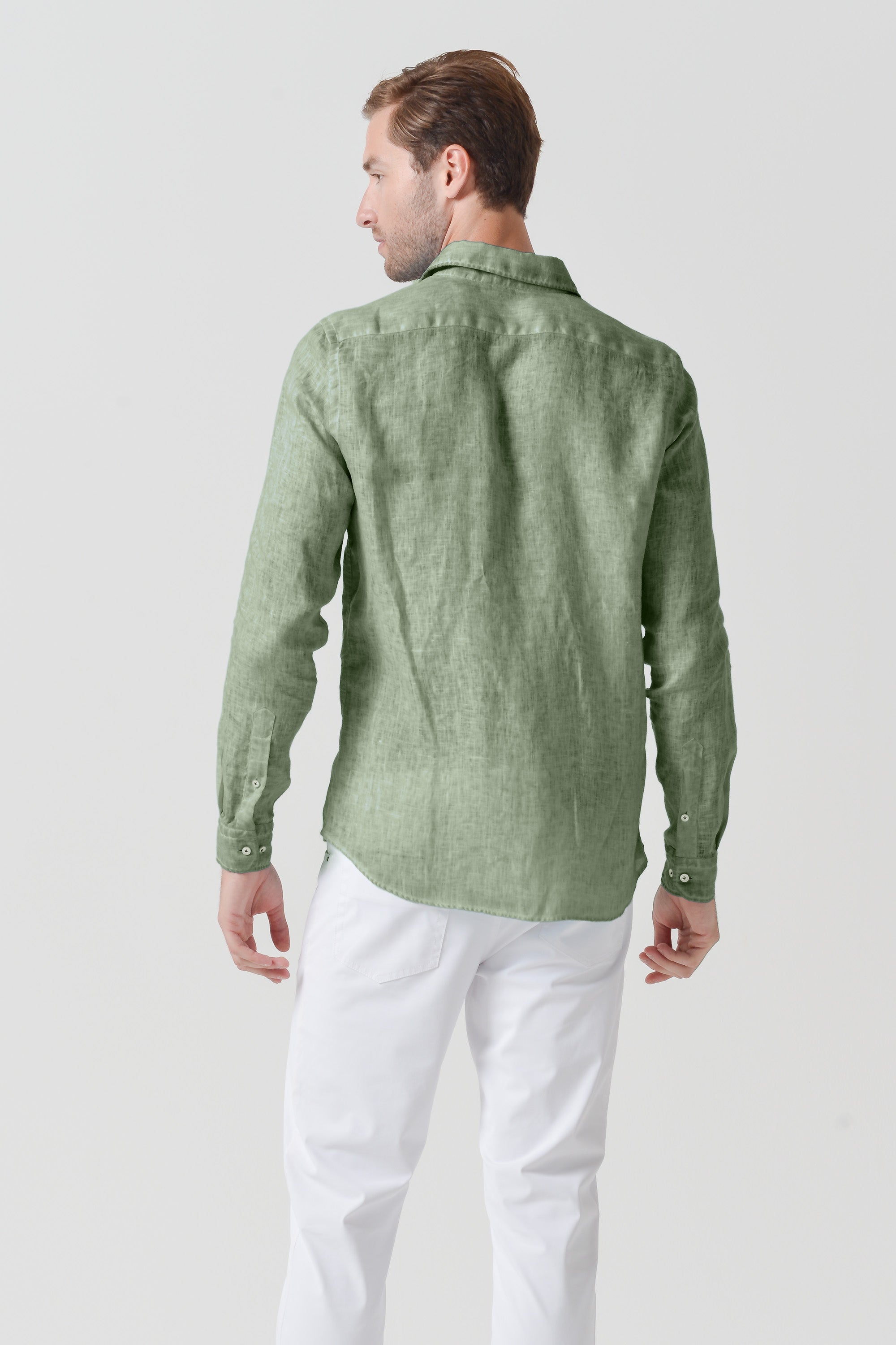 Relaxed Fit Linen Shirt - Palm