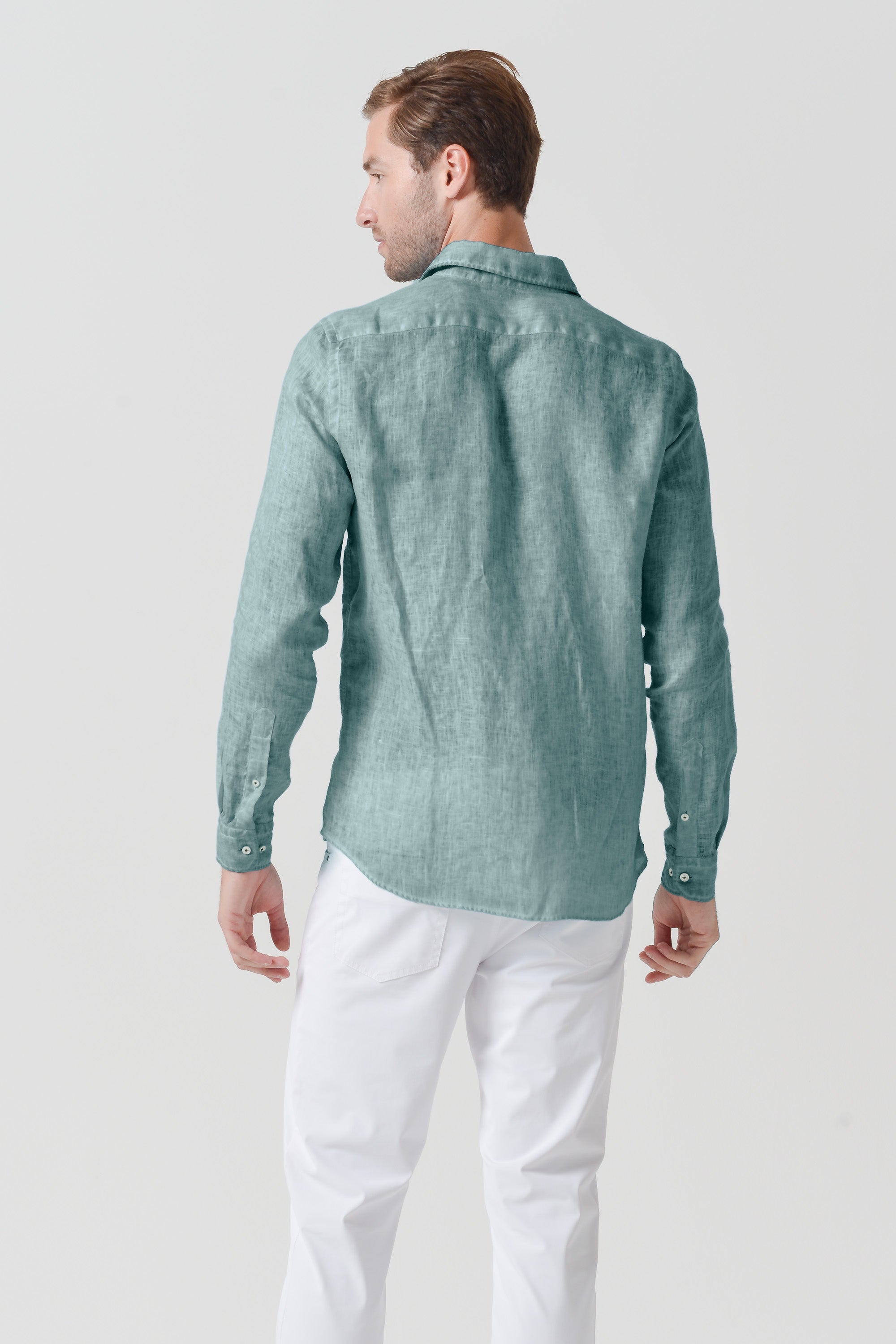 Relax Fit Linen Shirt - Shark
