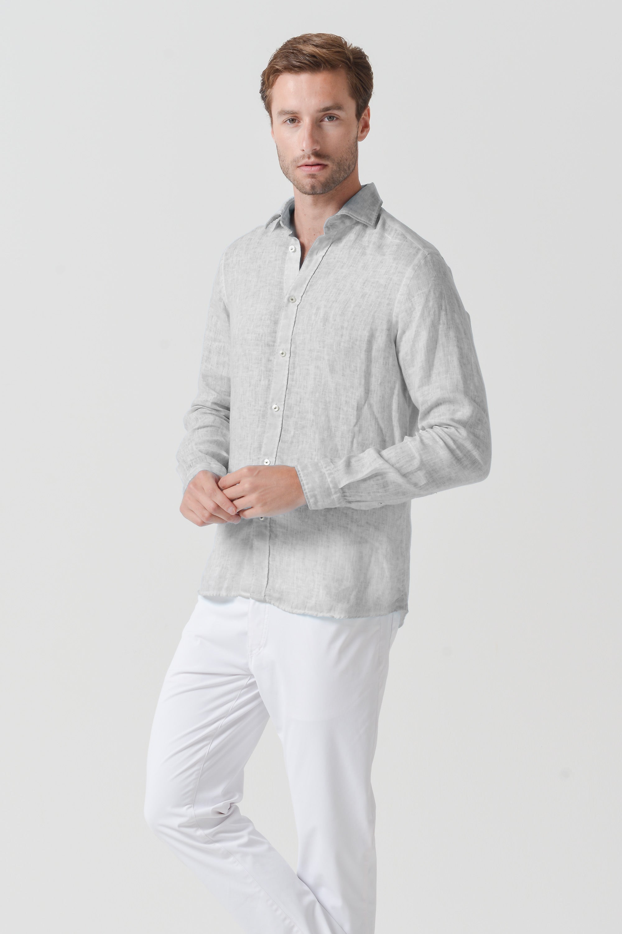 Relaxed Fit Linen Shirt - Marmo