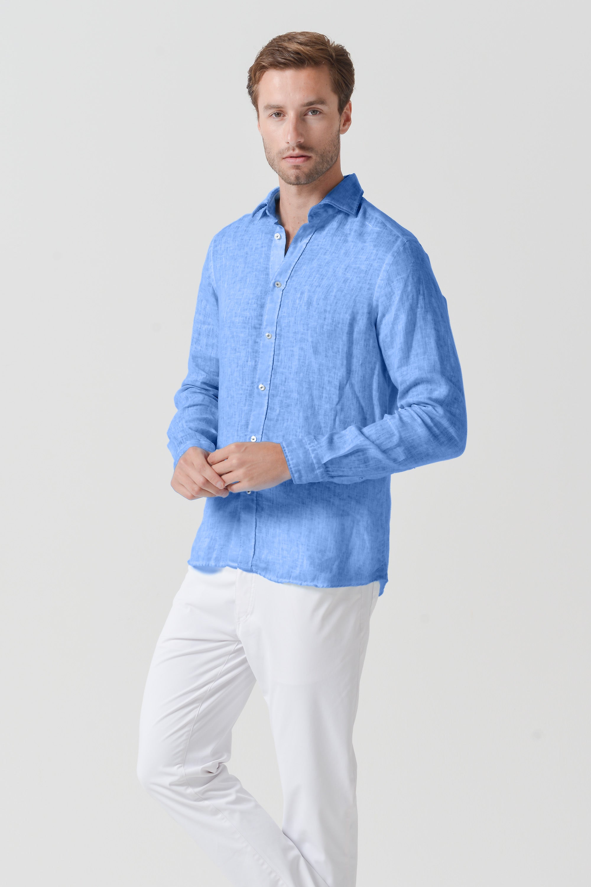 Relaxed Fit Linen Shirt - Santorini