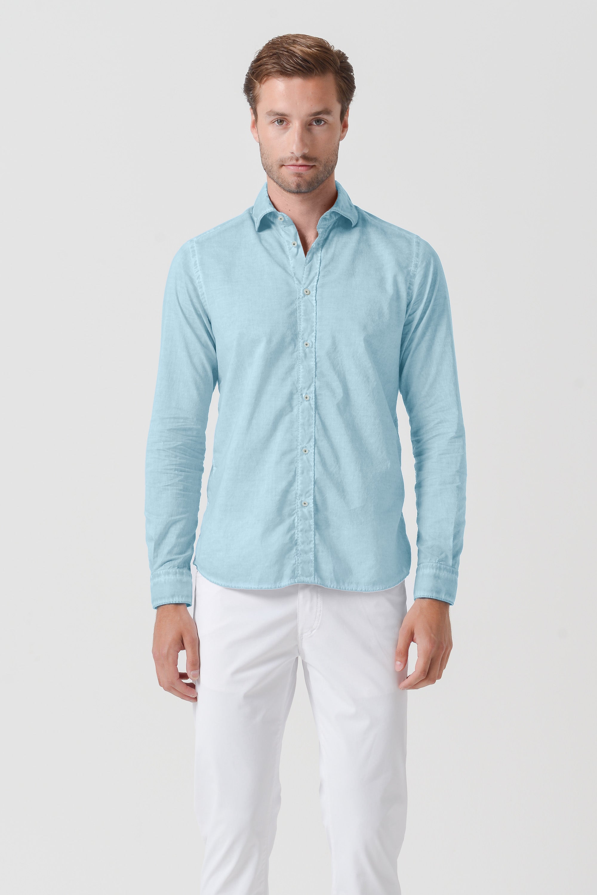 Relaxed Fit Cotton Voile Shirt - Bora Bora
