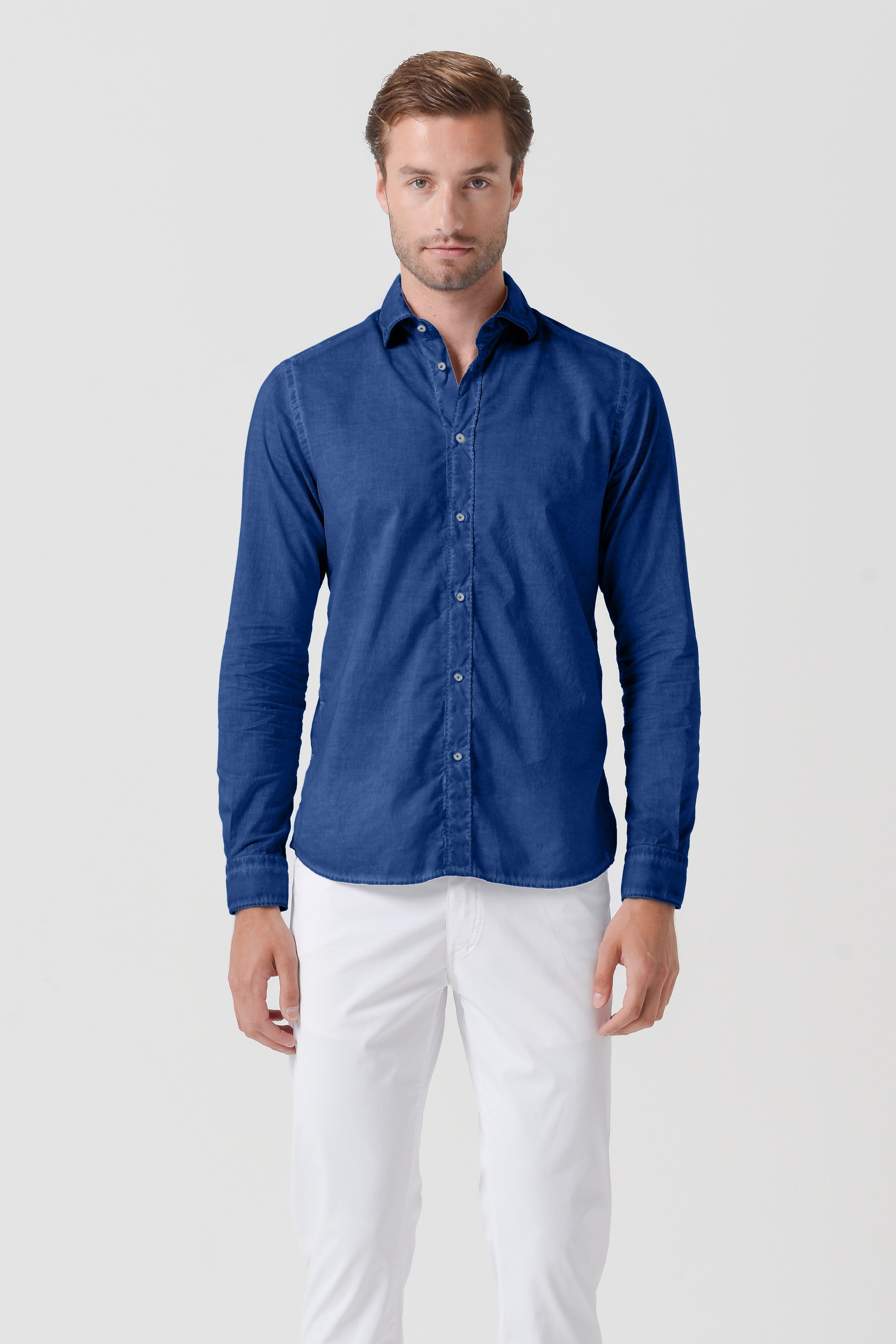 Relaxed Fit Cotton Voile Shirt - Pacific