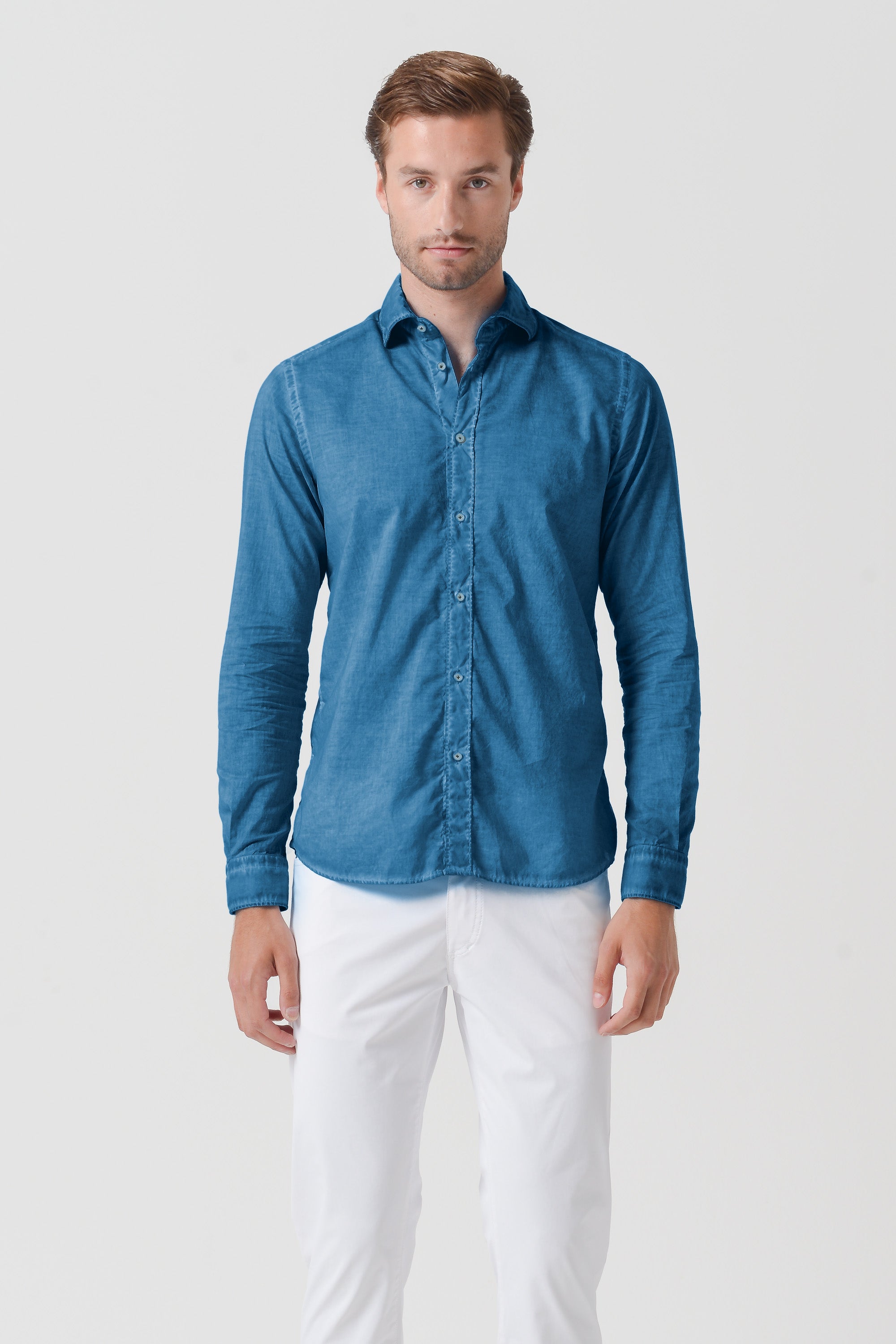 Relaxed Fit Cotton Voile Shirt - Profondo