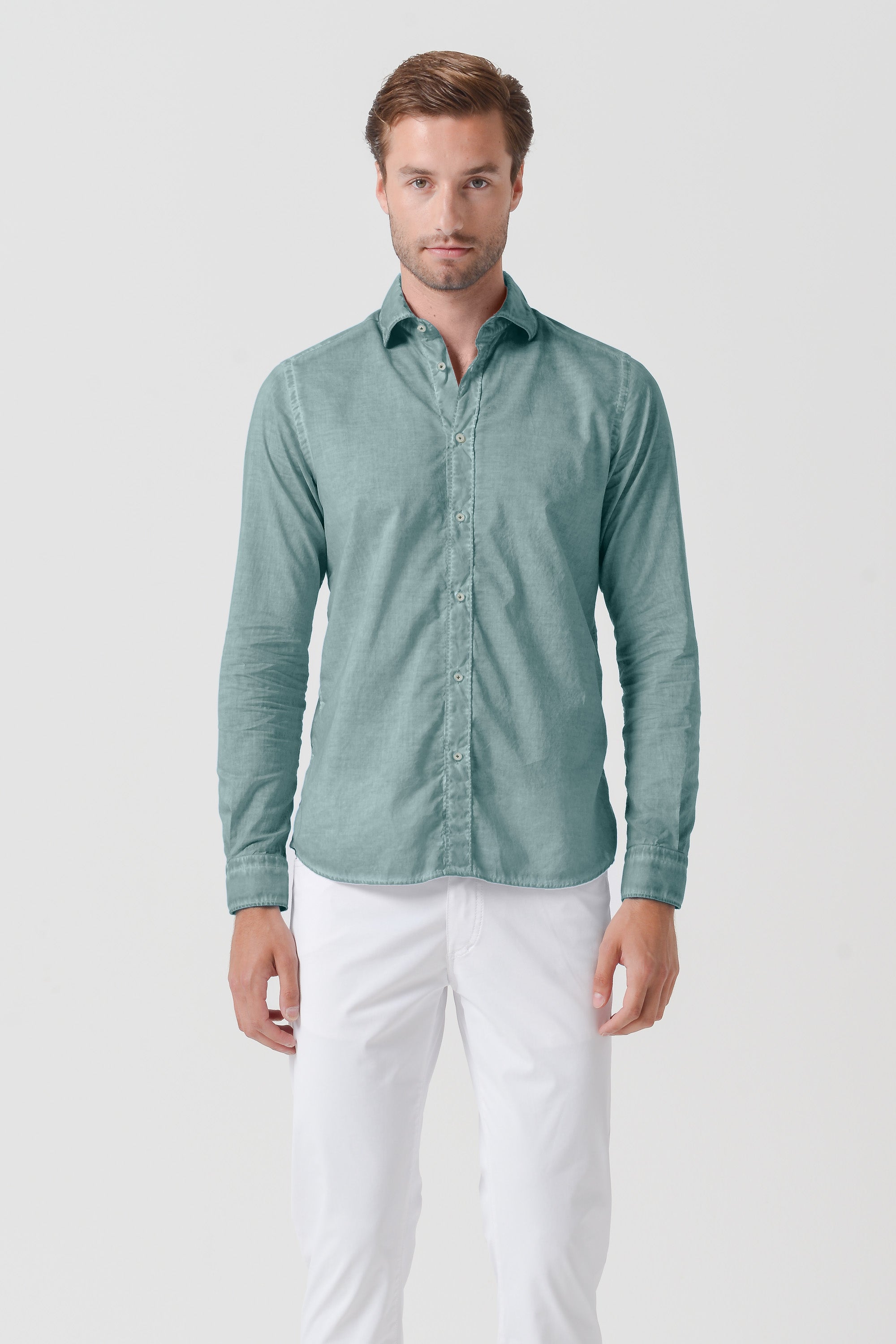 Relaxed Fit Cotton Voile Shirt - Shark