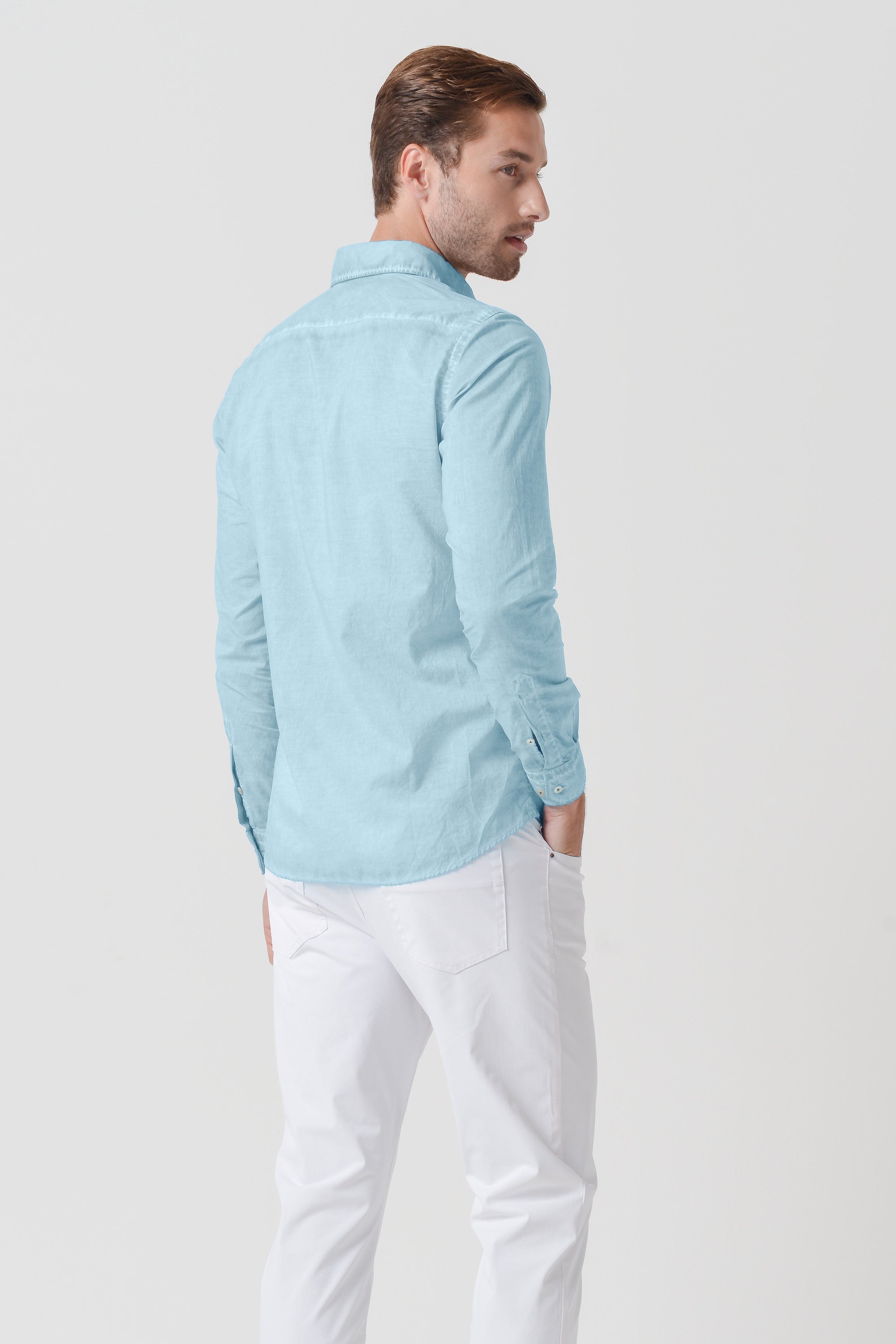 Relaxed Fit Cotton Voile Shirt - Bora Bora