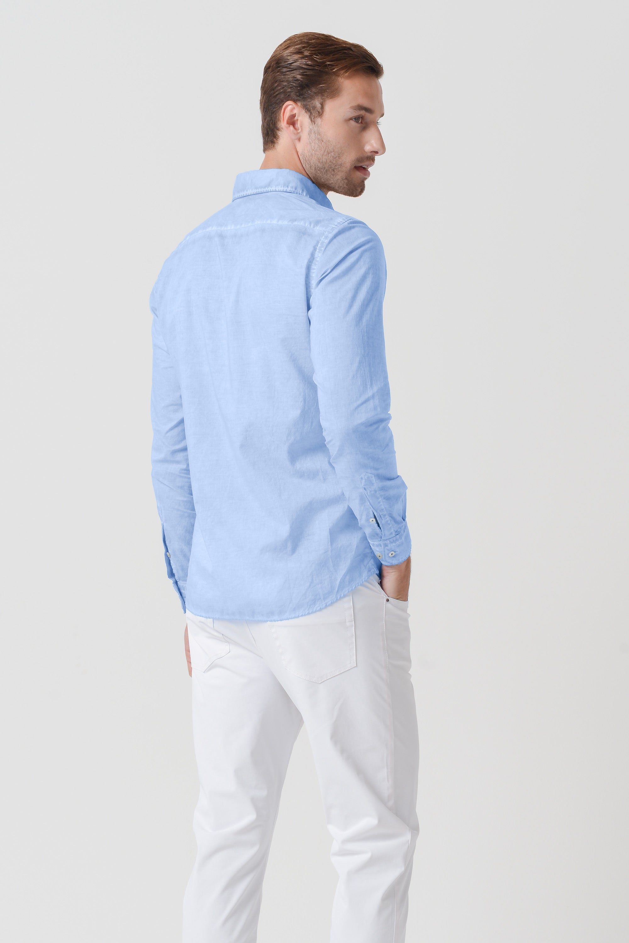 Relax Fit Voile Shirt - Cielo