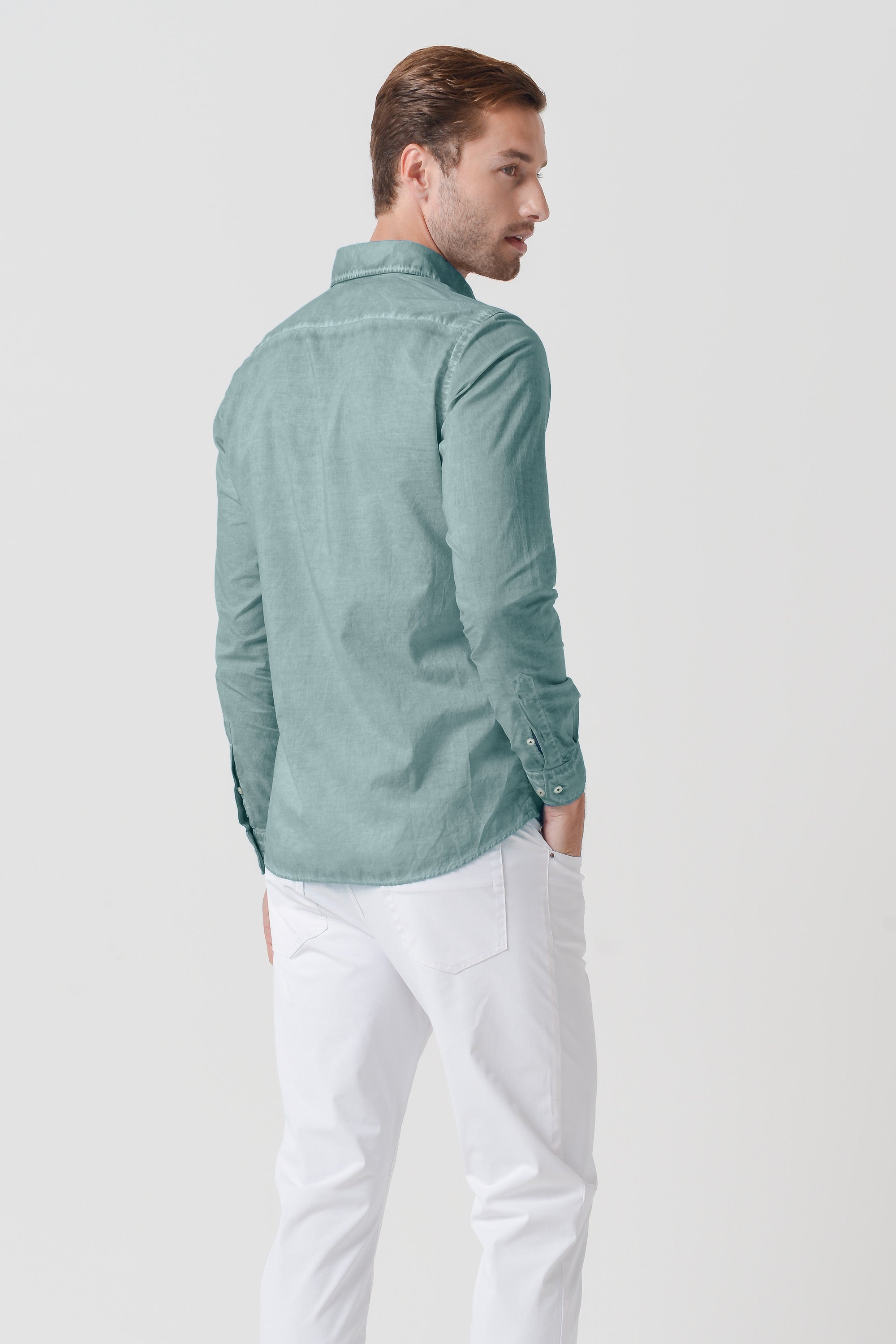 Relaxed Fit Cotton Voile Shirt - Shark