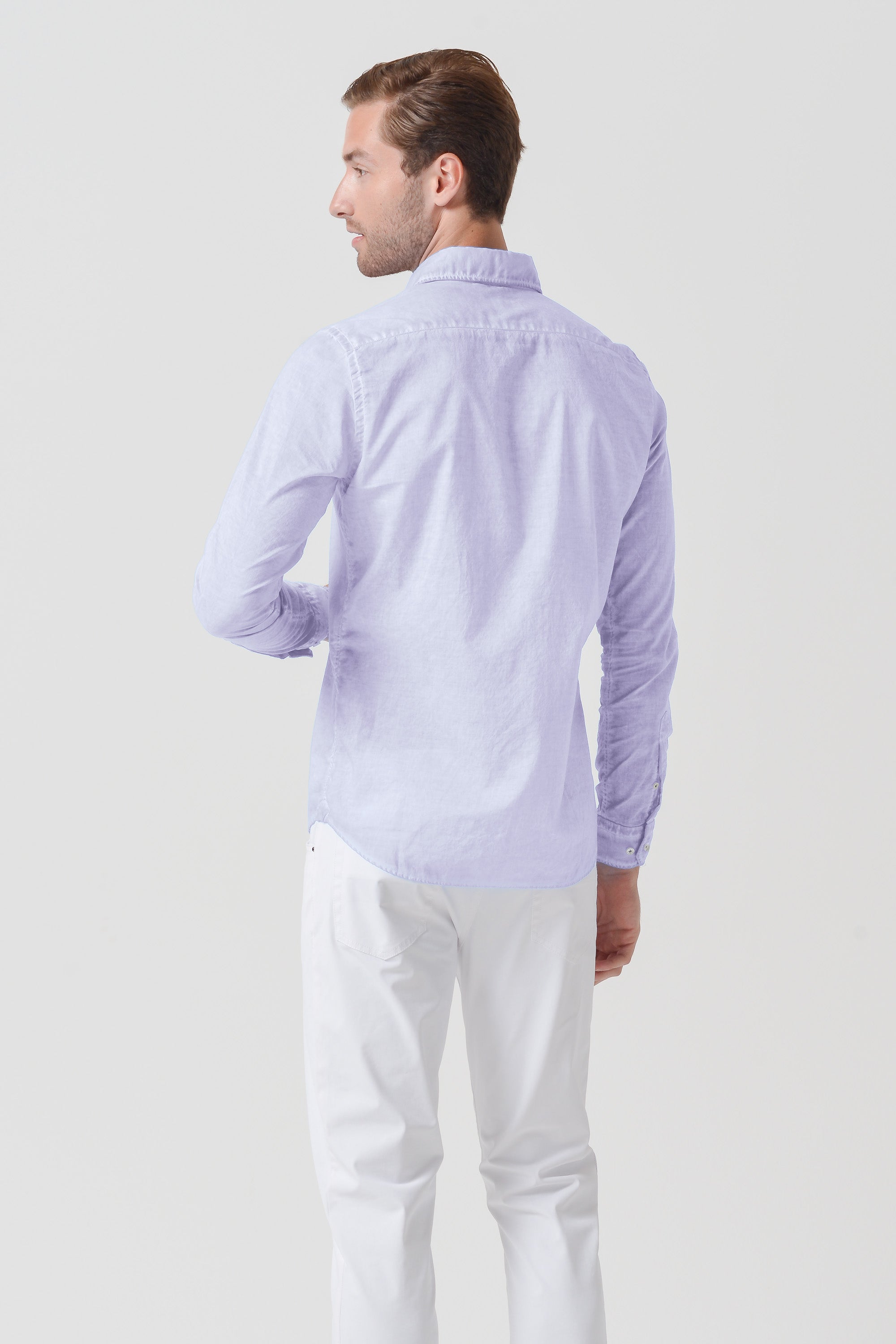 Relaxed Fit Cotton Voile Shirt - Lilac