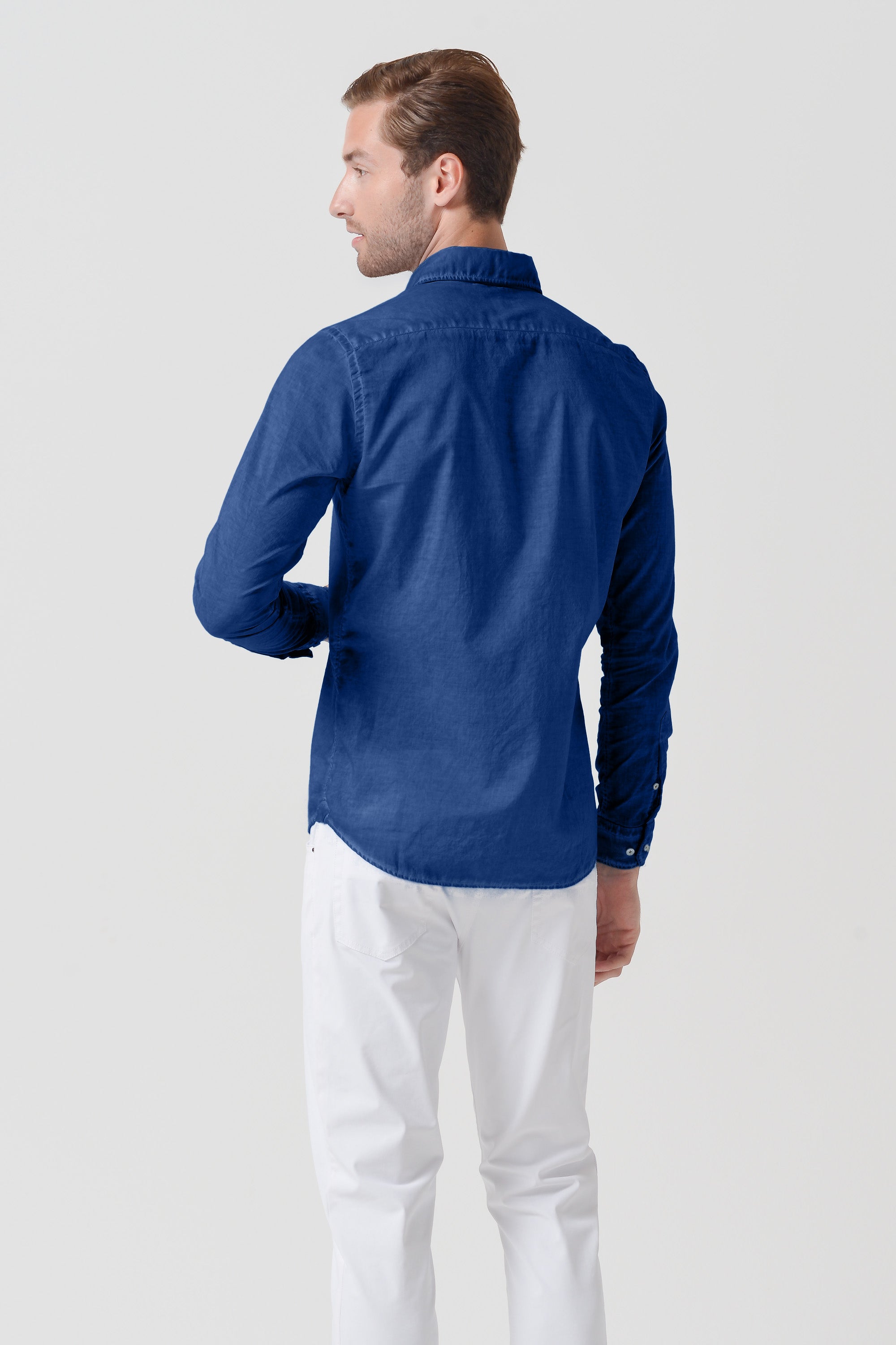 Relaxed Fit Cotton Voile Shirt - Pacific