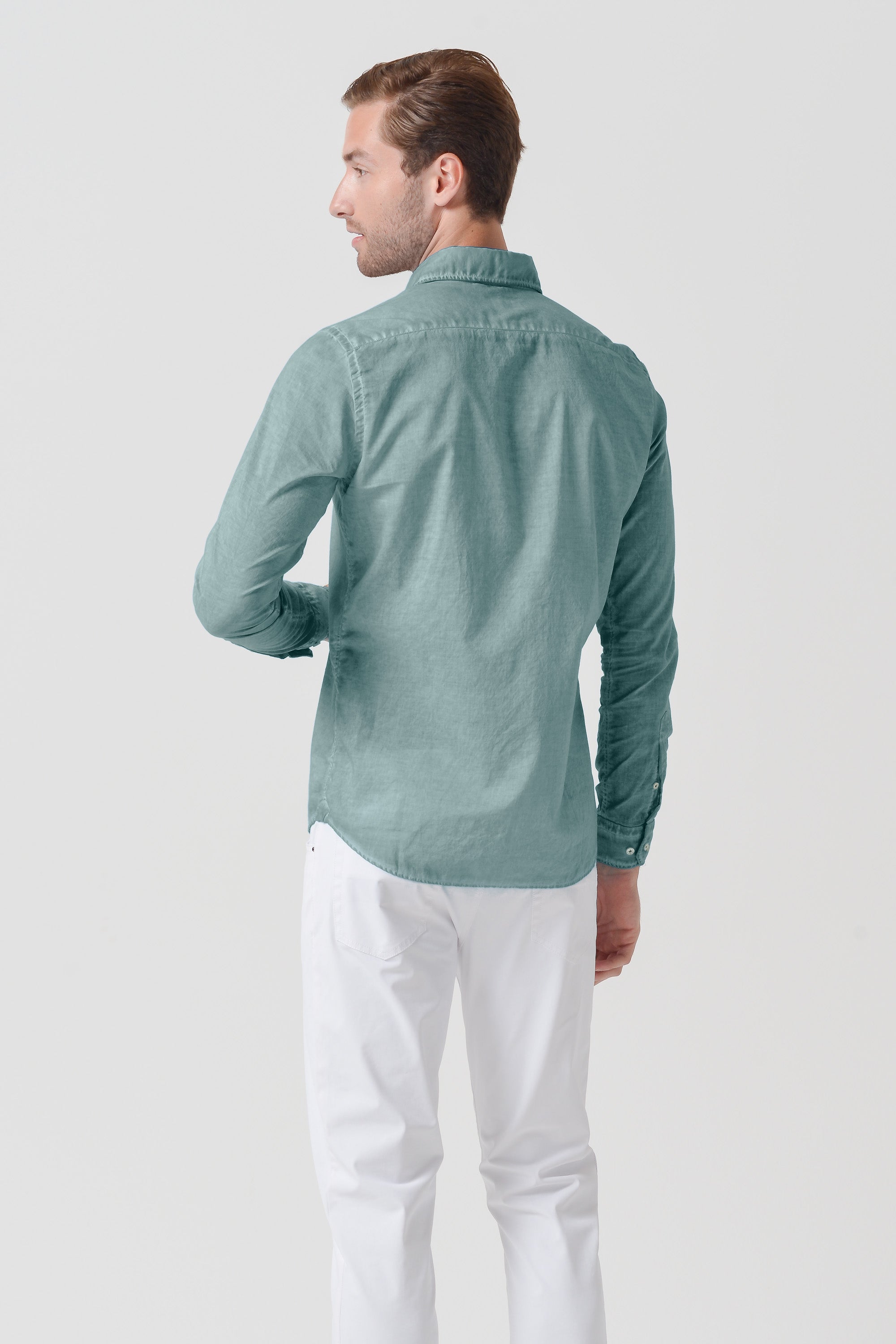 Relaxed Fit Cotton Voile Shirt - Shark