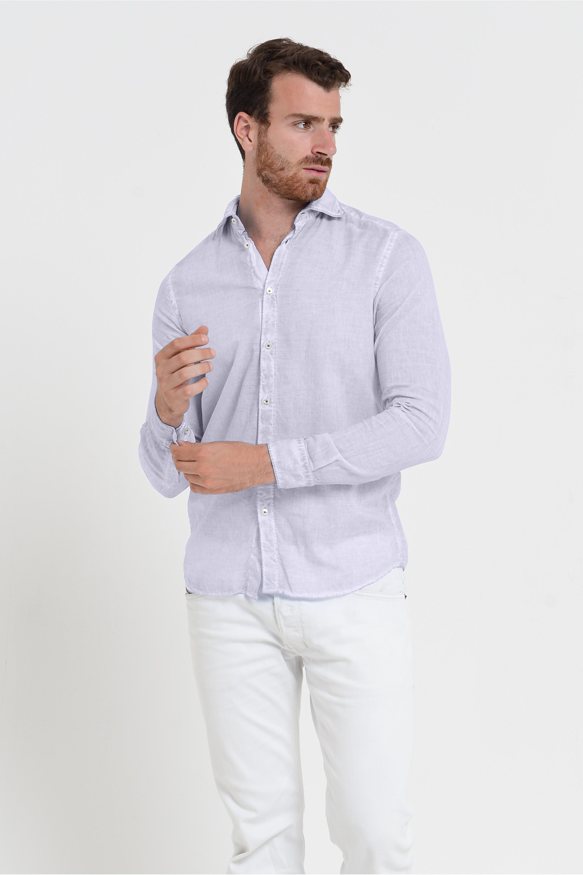 Relaxed Fit Cotton Voile Shirt - Lilac