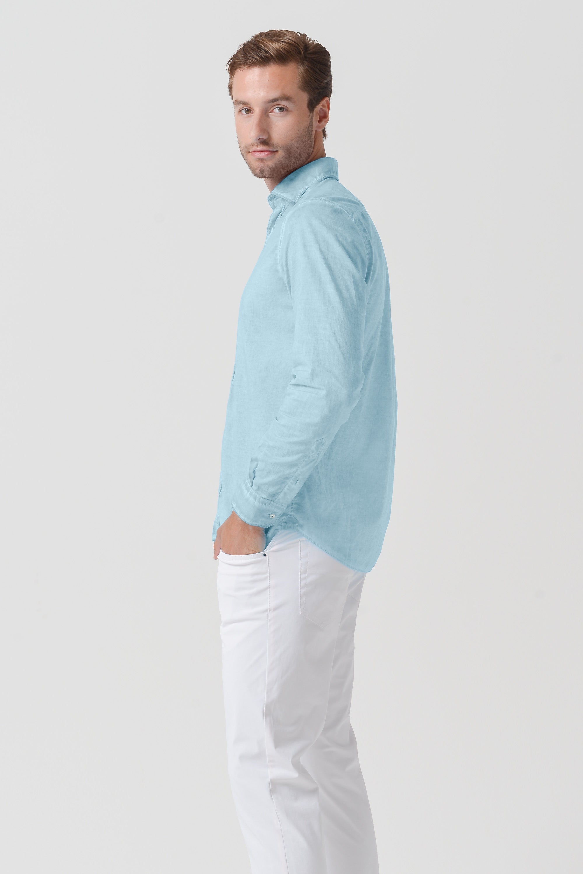 Relaxed Fit Cotton Voile Shirt - Bora Bora