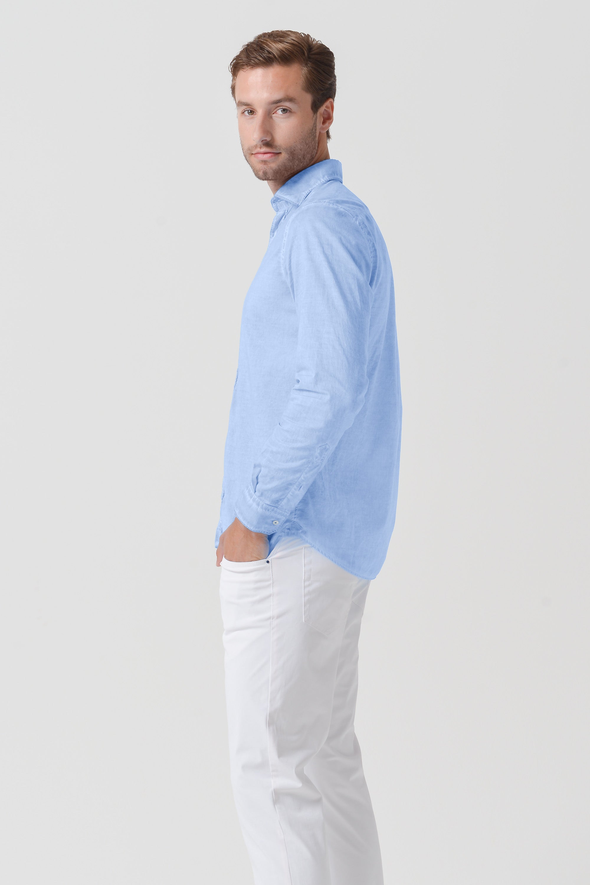 Relax Fit Voile Shirt - Cielo