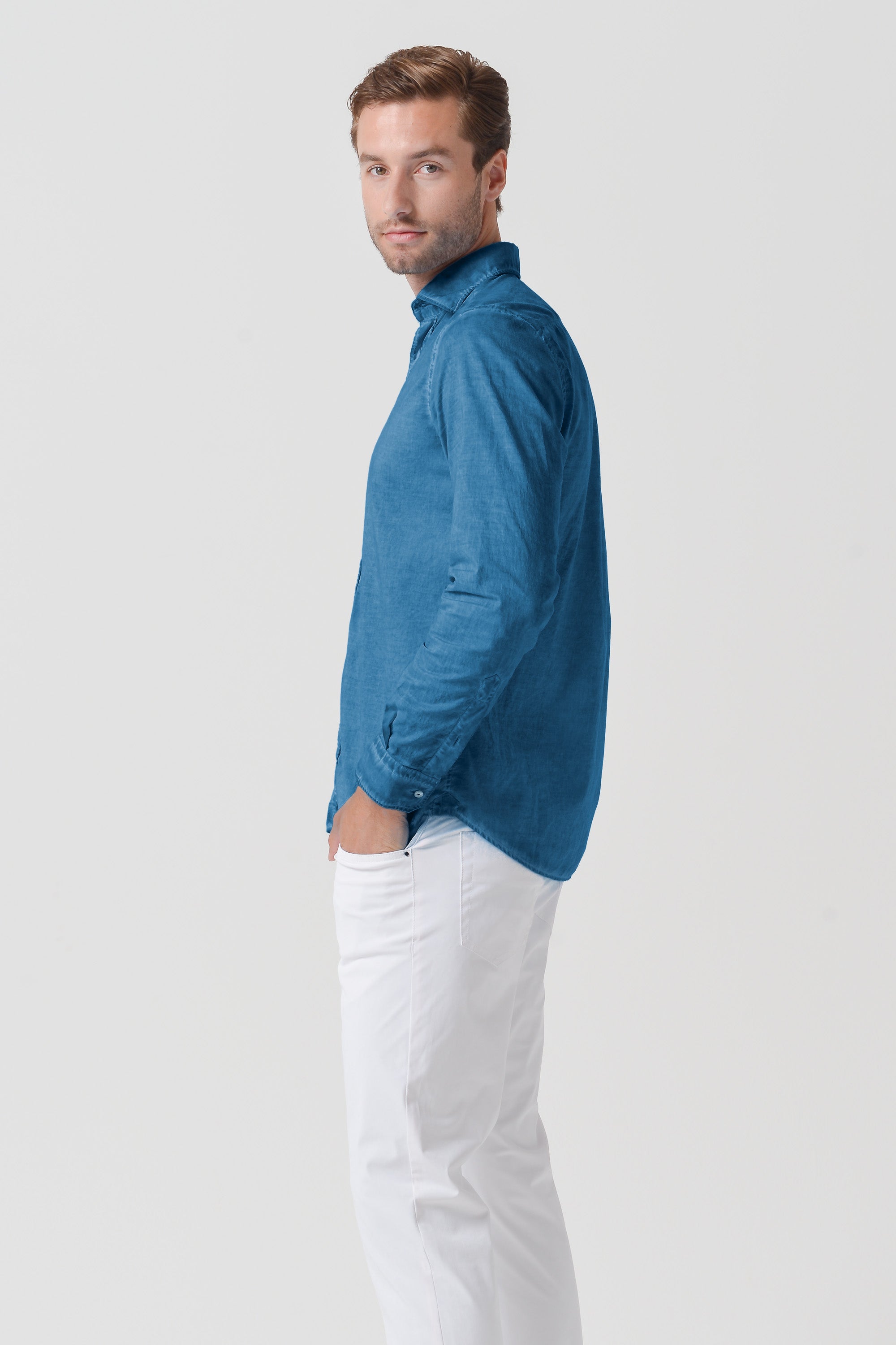 Relaxed Fit Cotton Voile Shirt - Profondo