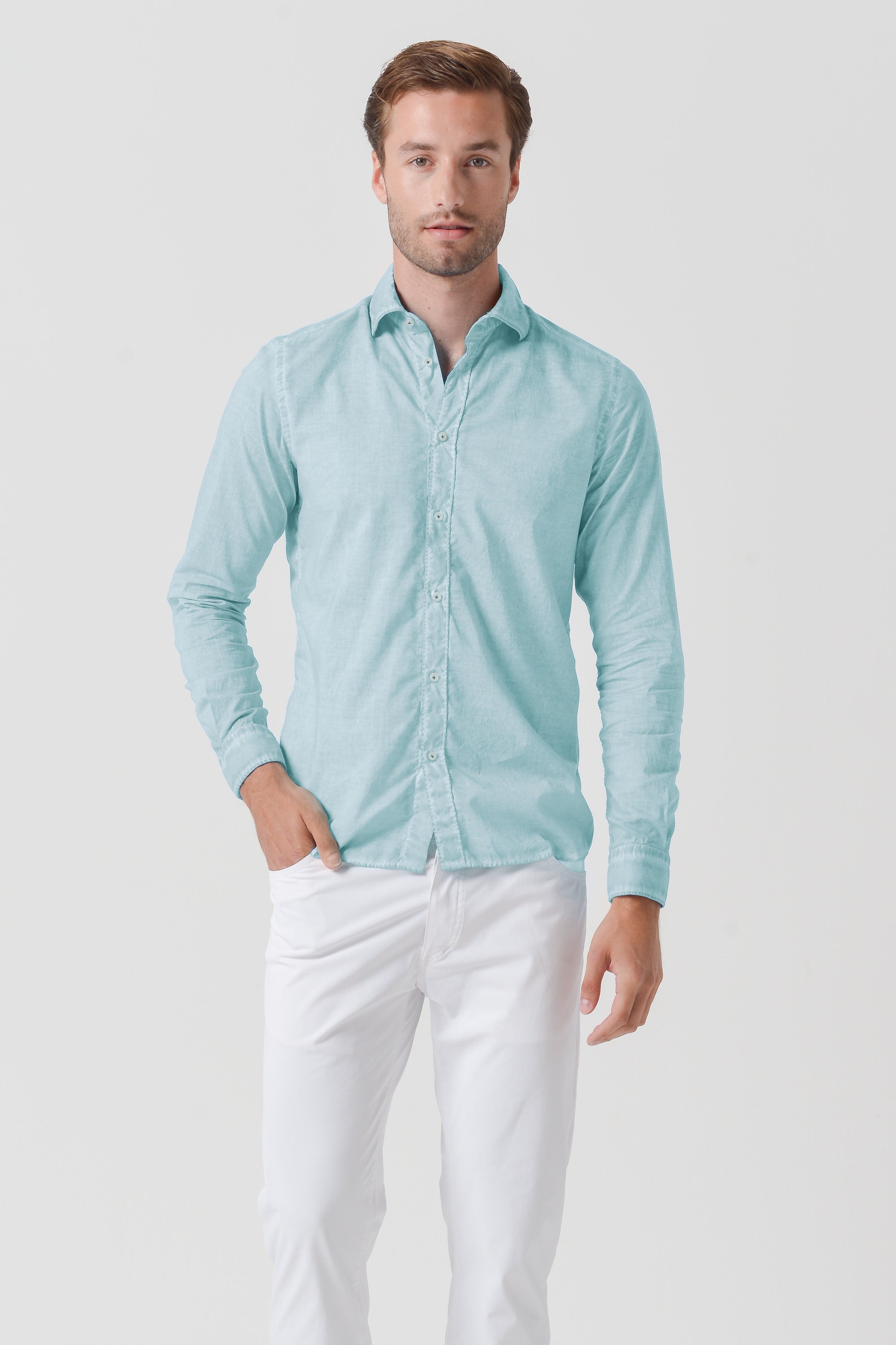 Relaxed Fit Cotton Voile Shirt - Barbados