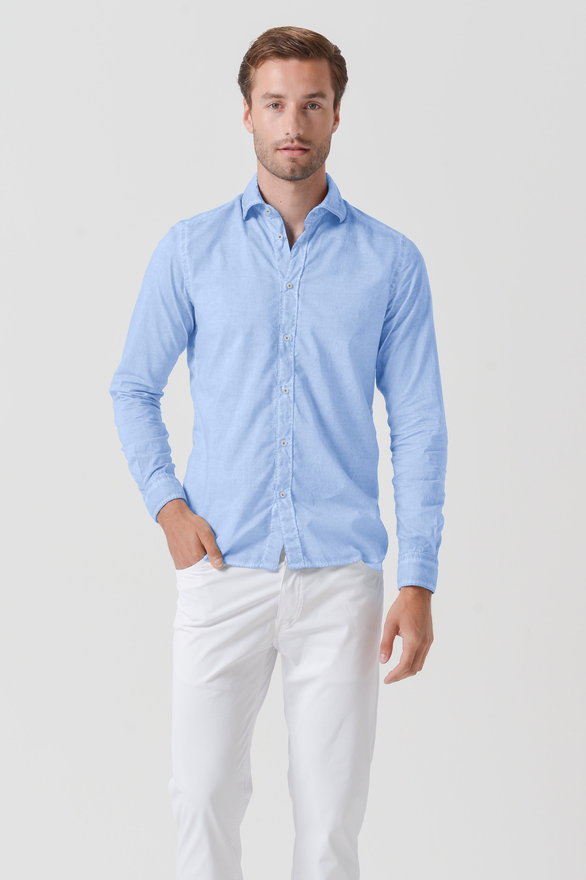 Relax Fit Voile Shirt - Cielo